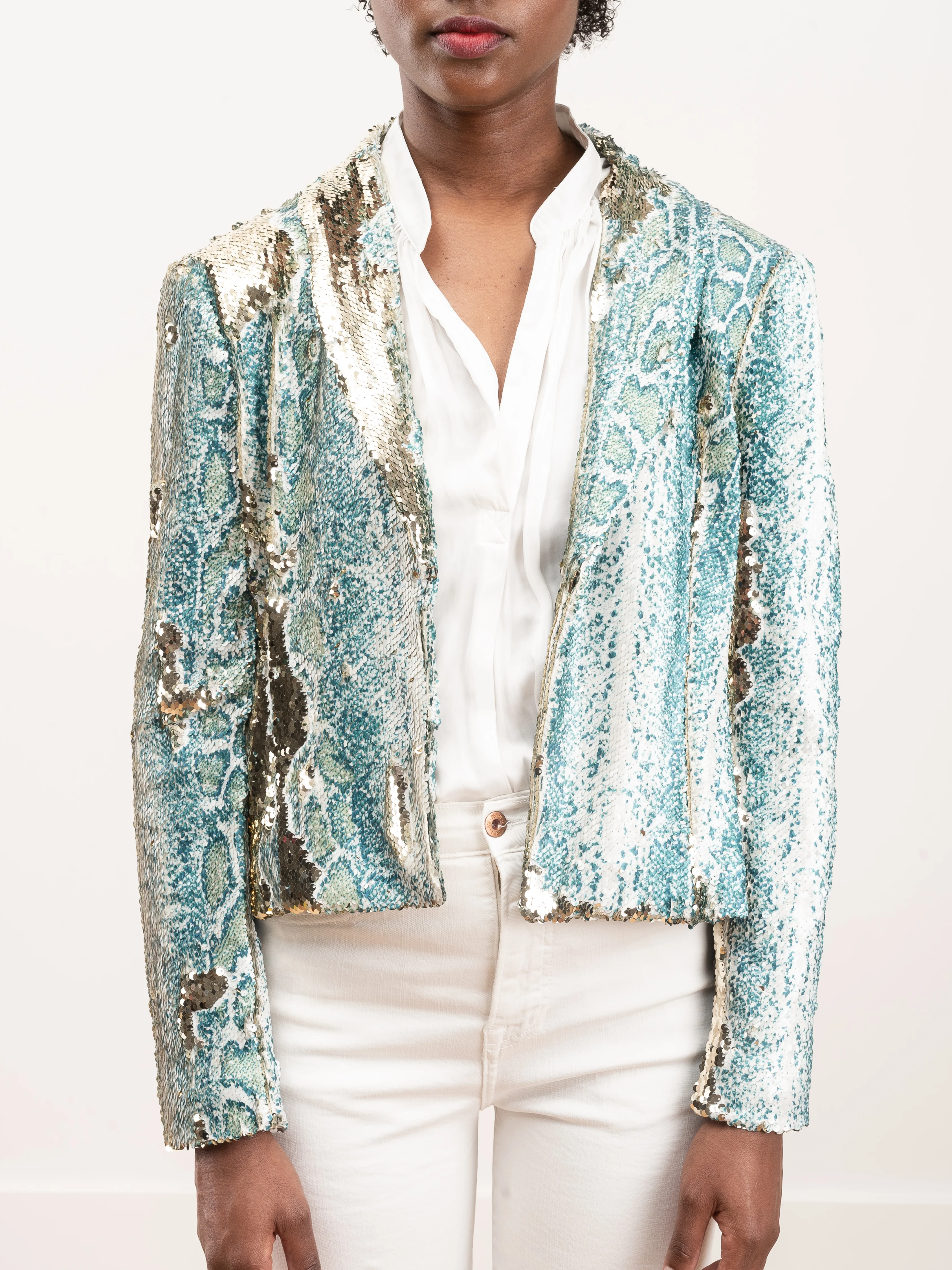 morrison jacket - aqua rattler sequin - Image 3