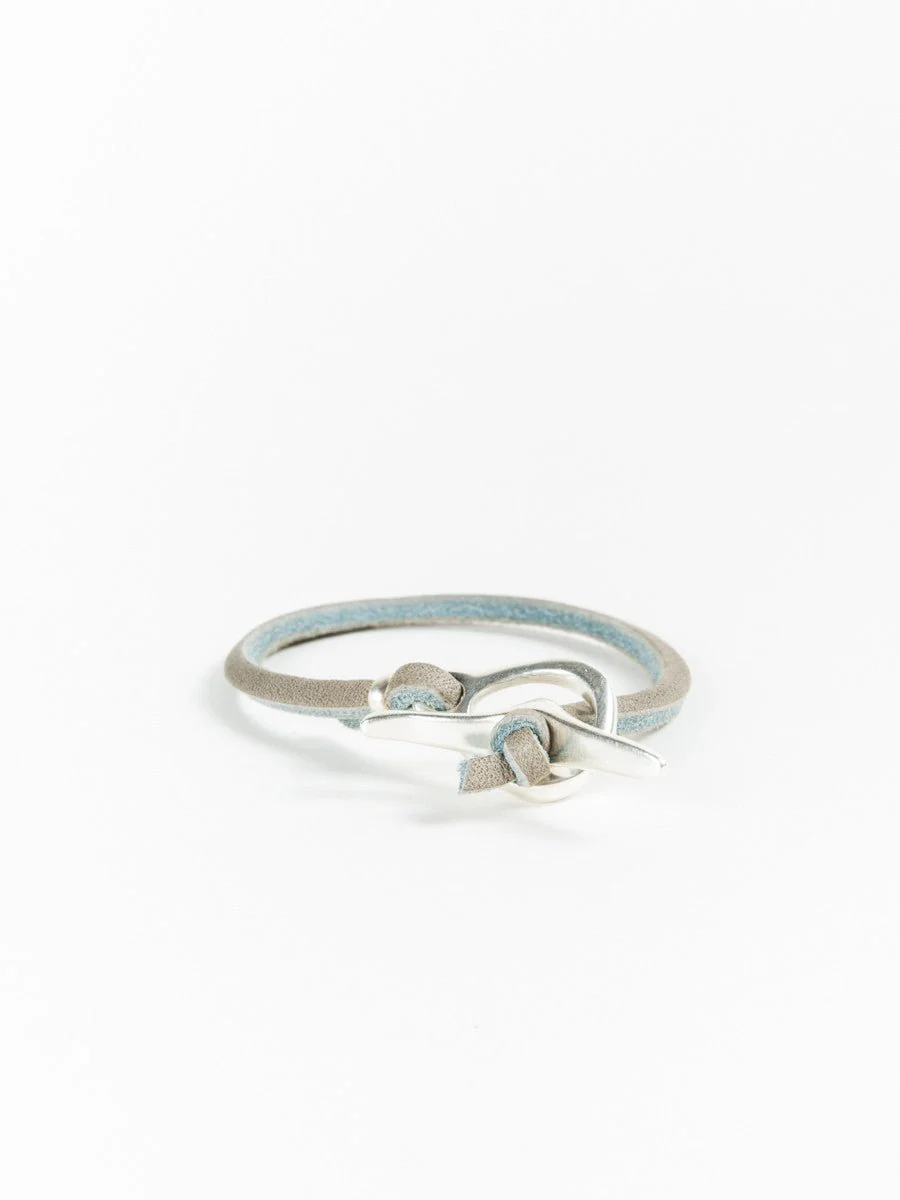 leather bracelet – grey - Image 3