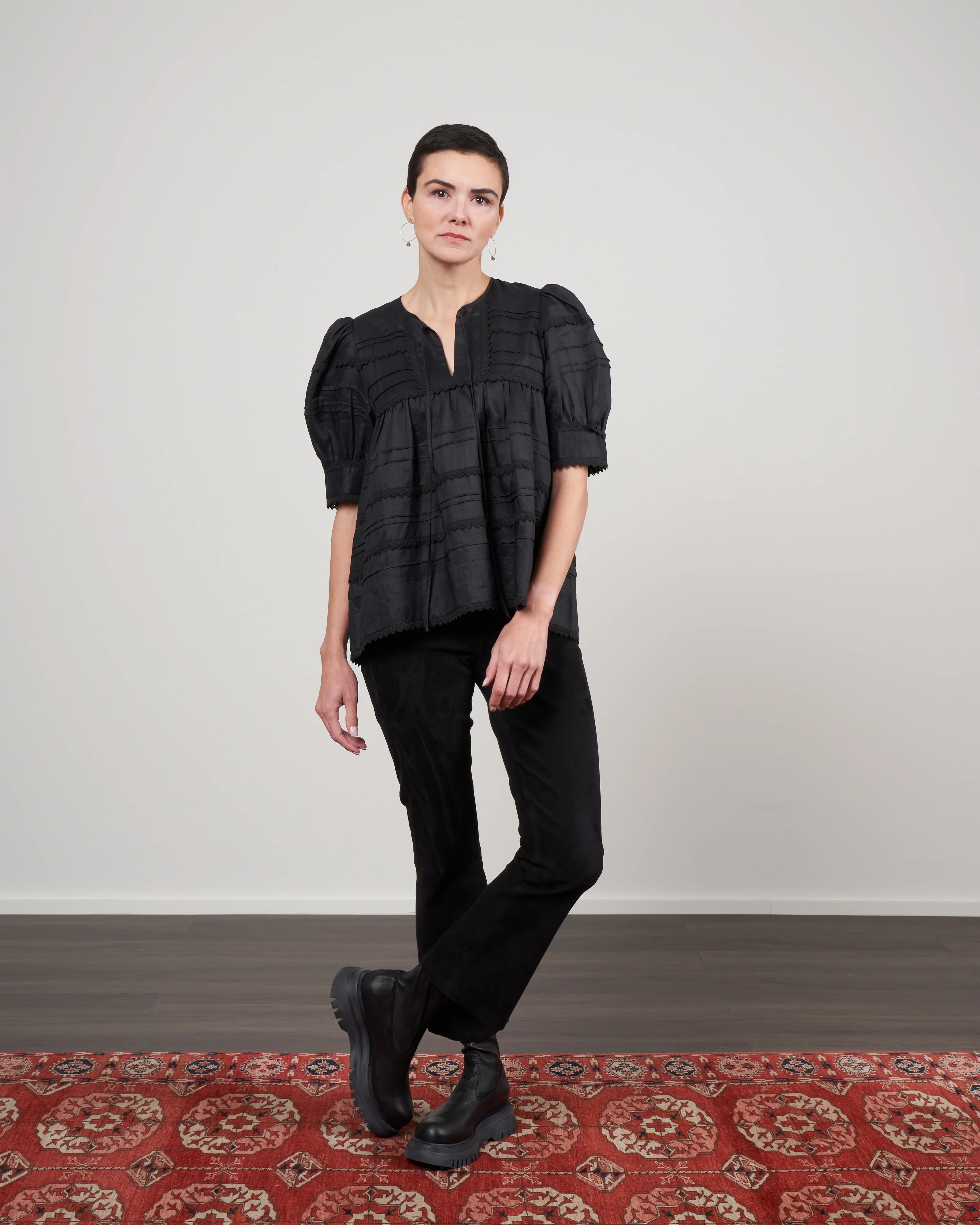 camila short sleeve top - black black - Image 2