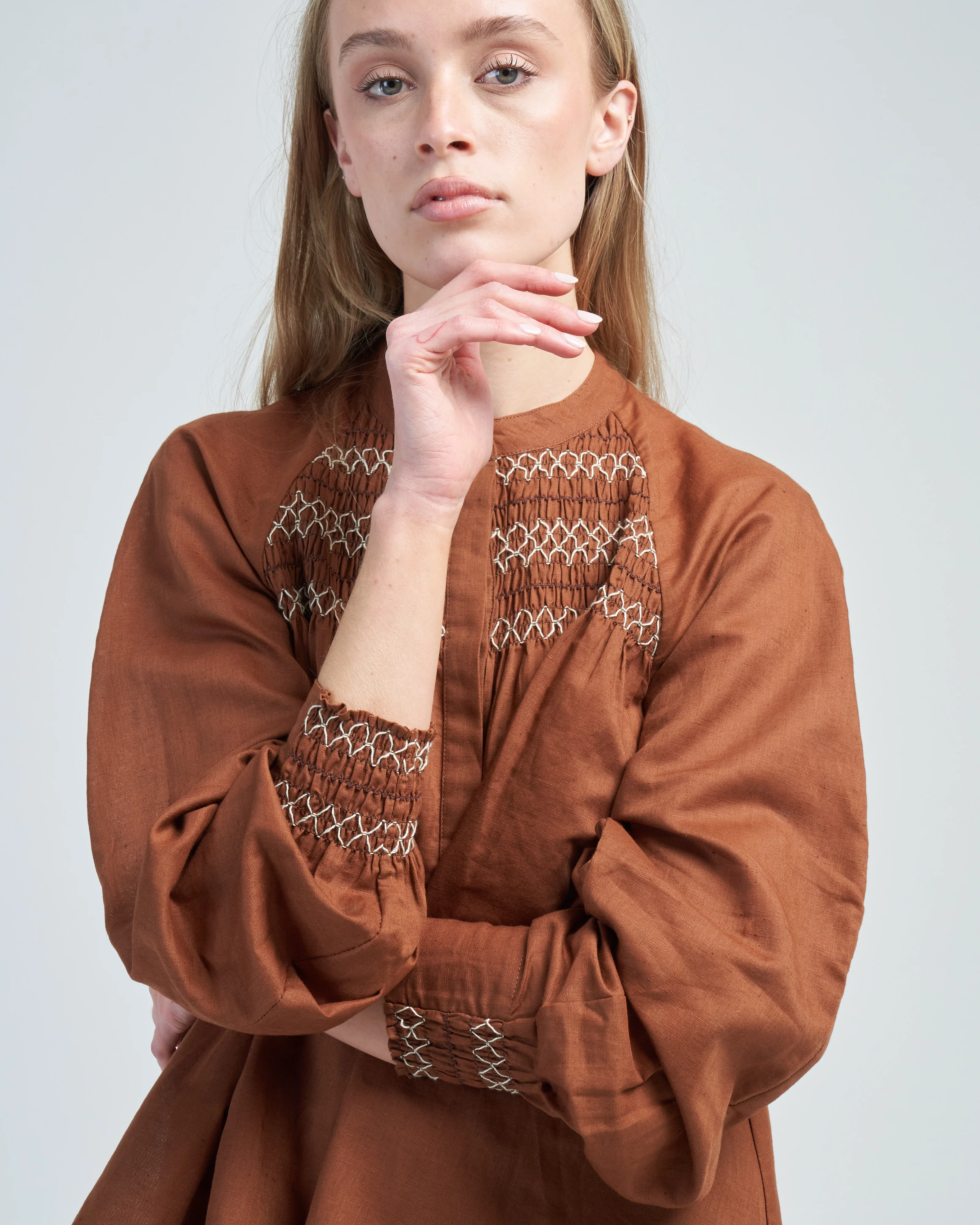 celeste smocked blouse