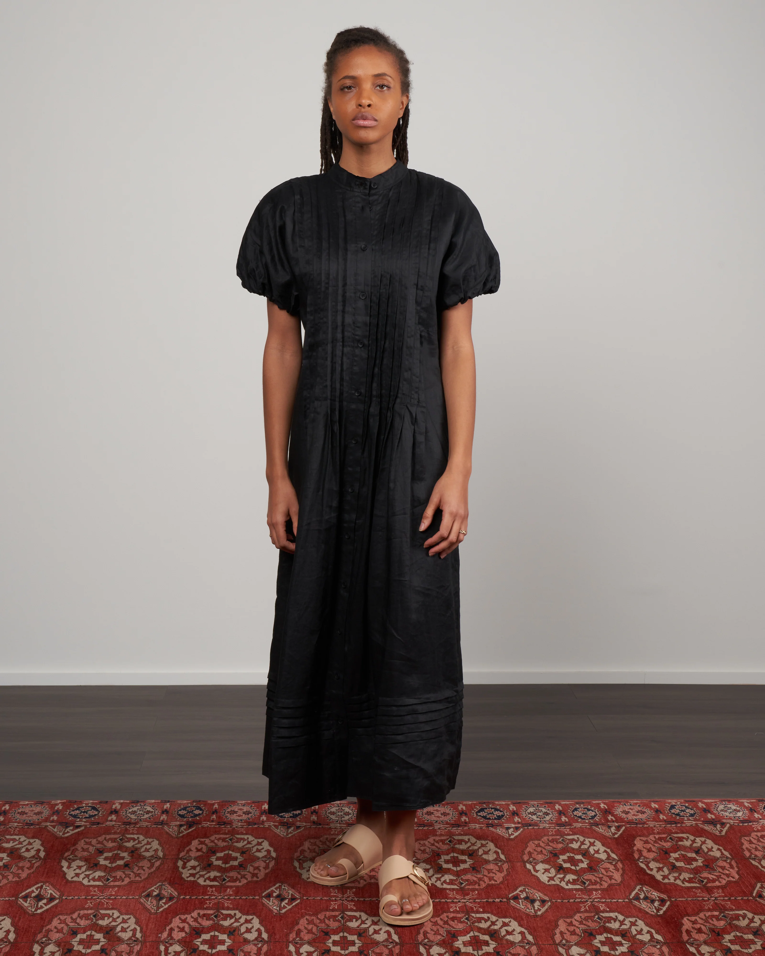 charlotte tucked dress - black - Image 2