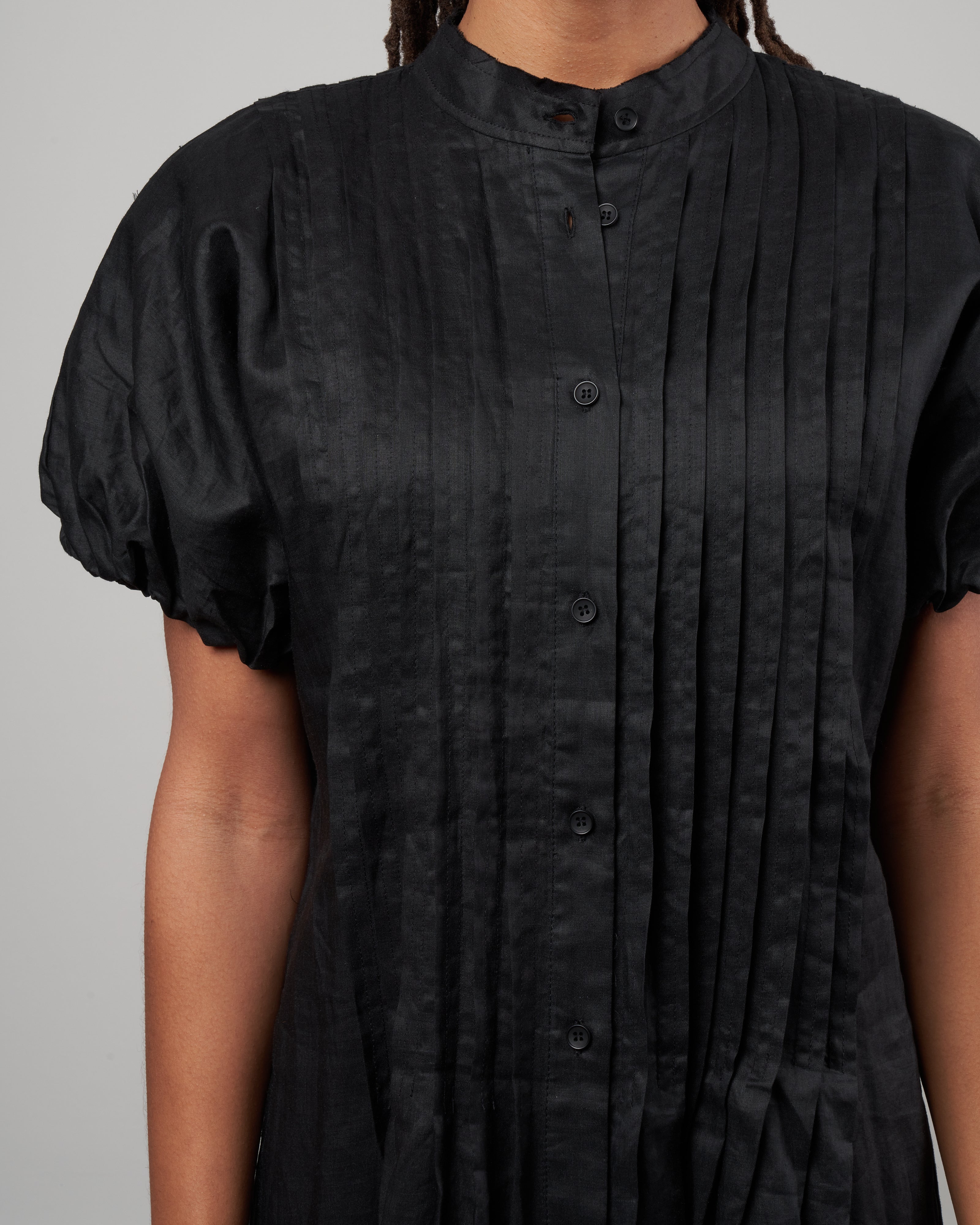 charlotte tucked dress - black - Image 5