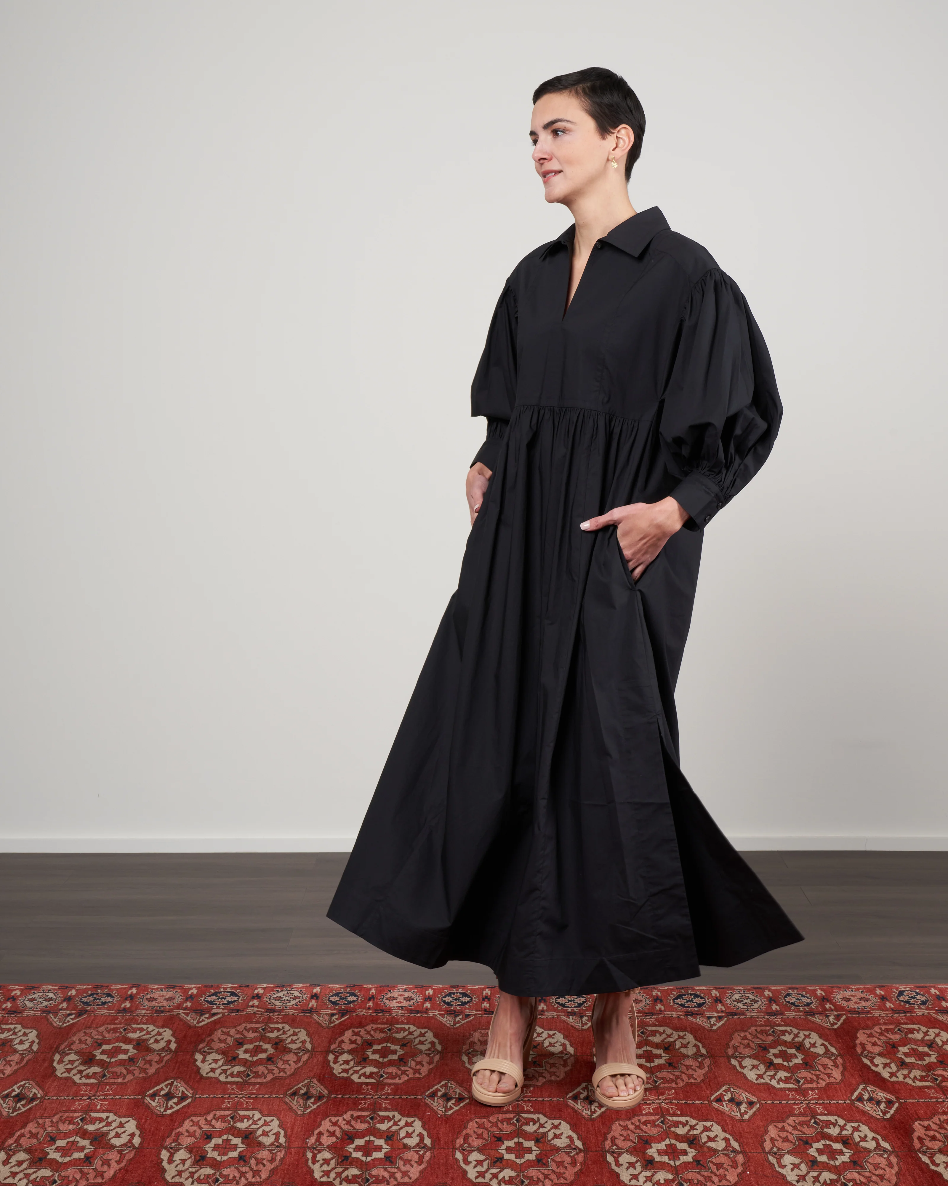 elsie kaftan dress - black - Image 2