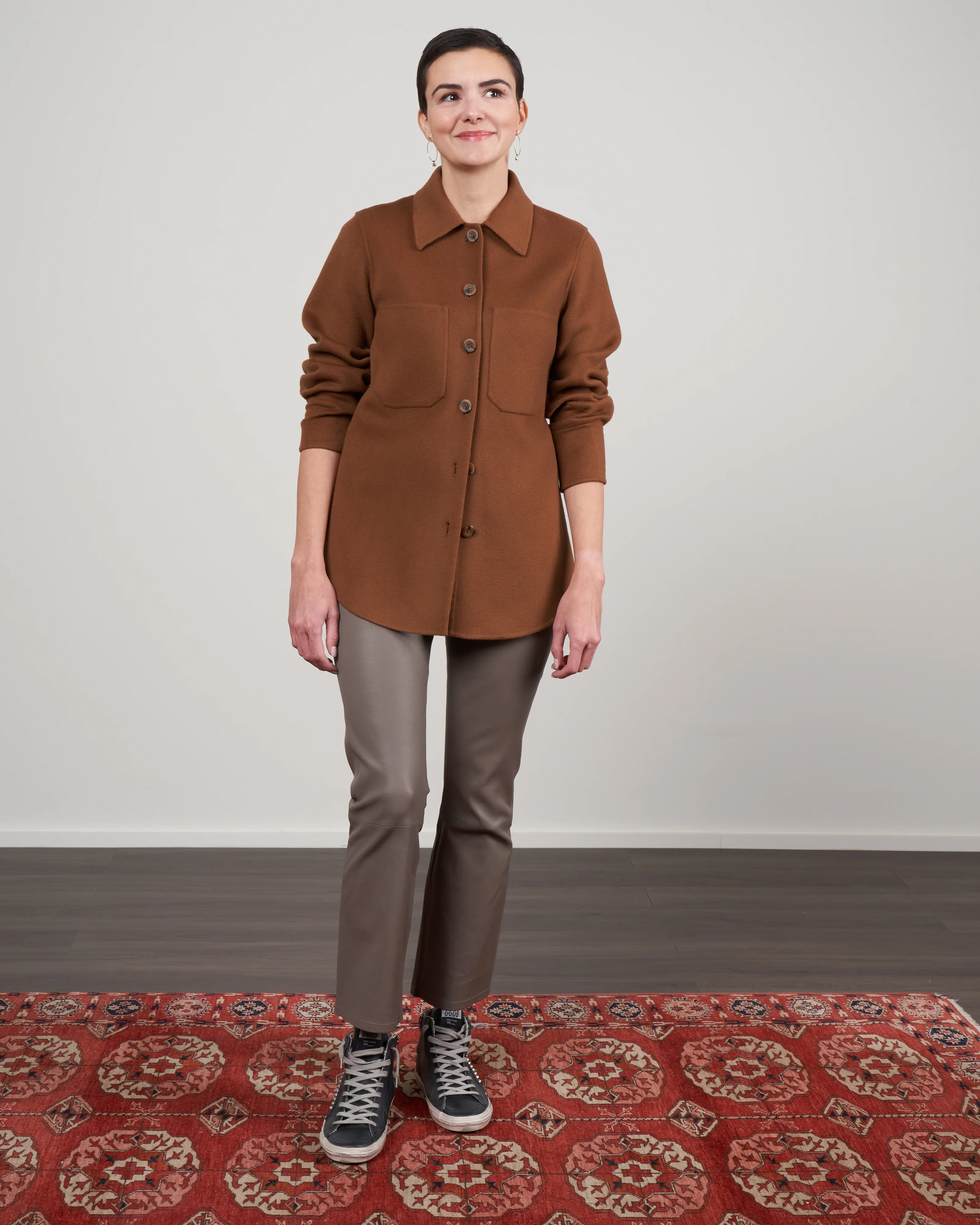 florentine cashmere shirt jacket - camel - Image 2