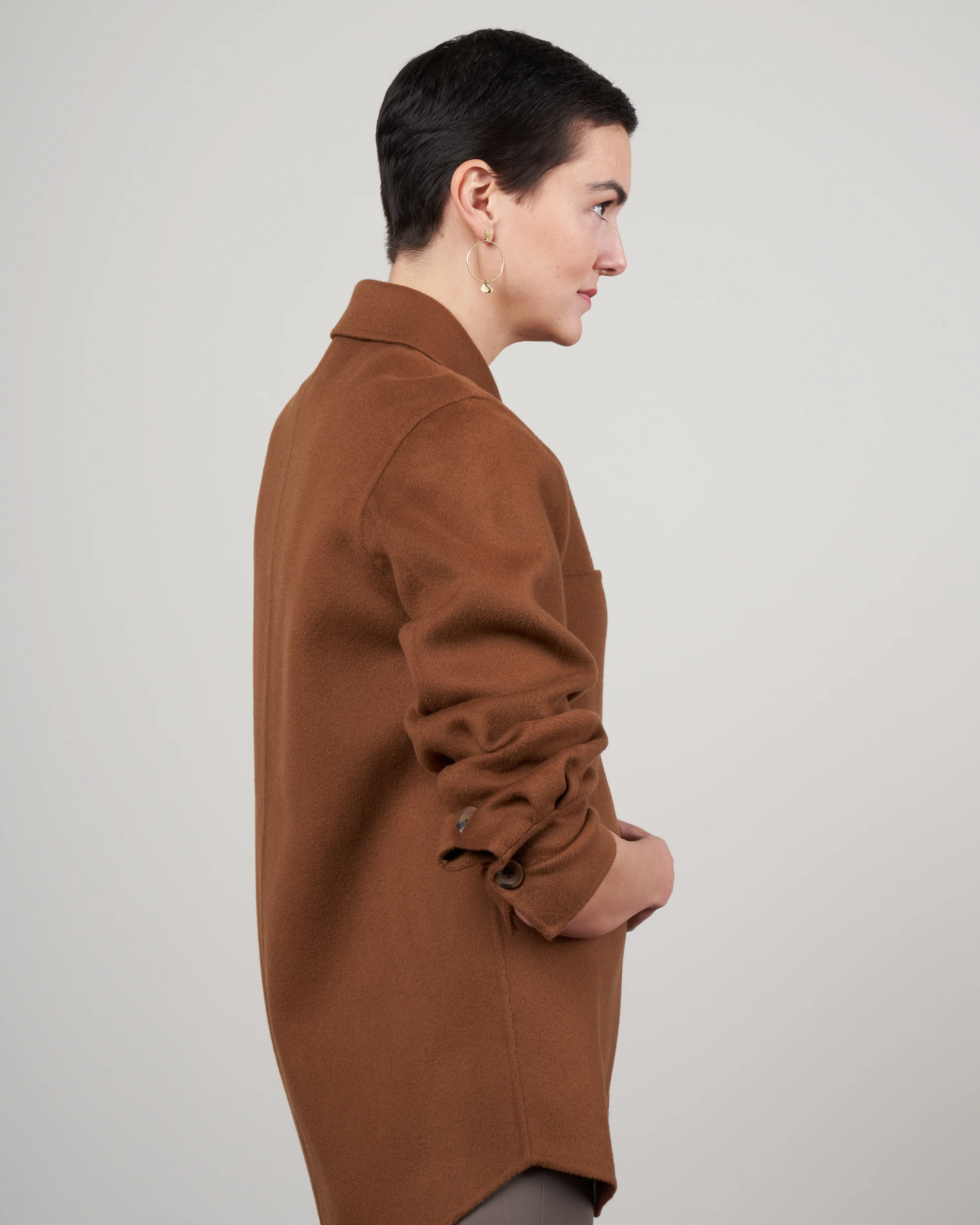 florentine cashmere shirt jacket - camel - Image 3
