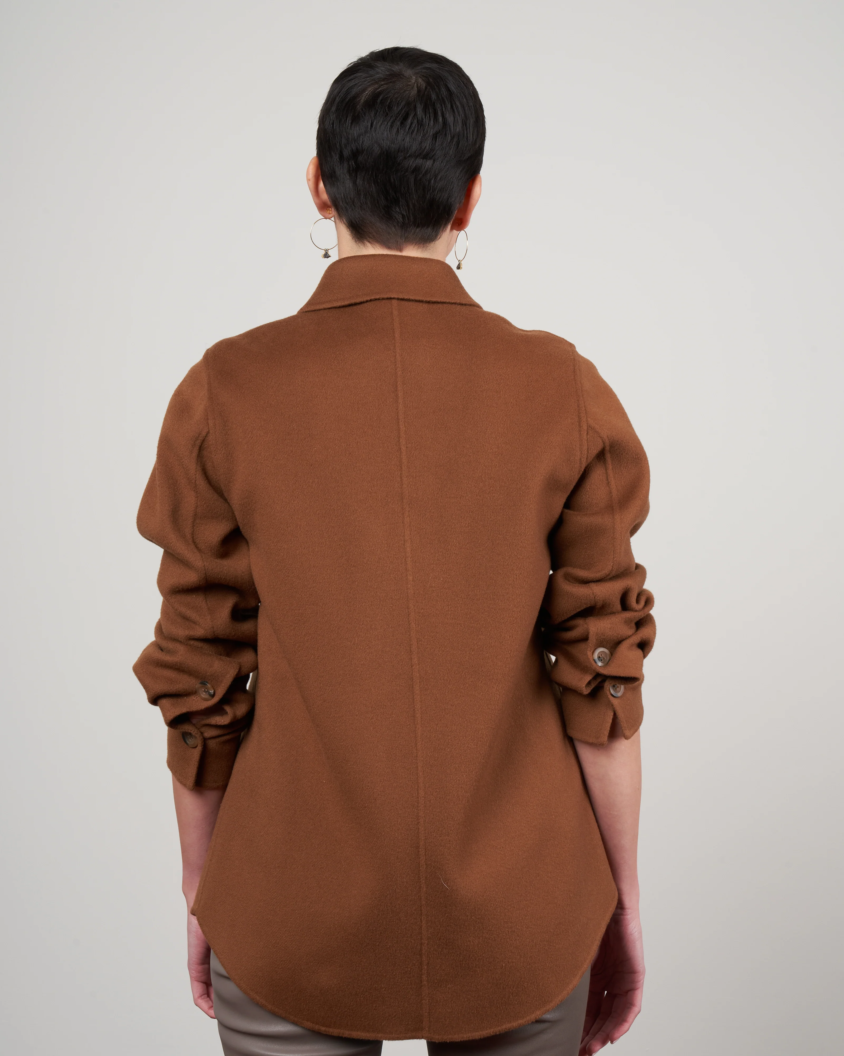 florentine cashmere shirt jacket - camel - Image 4