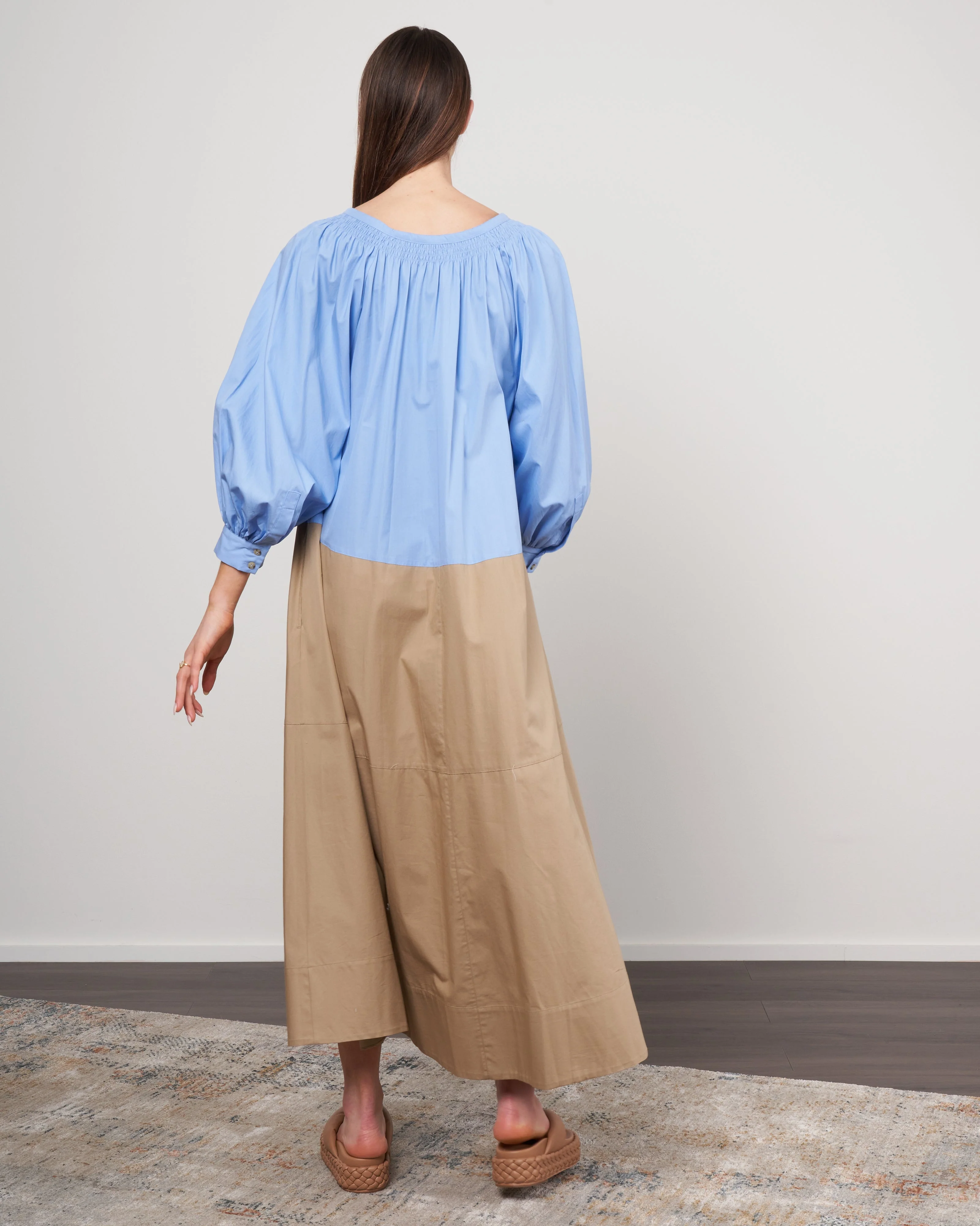 frankie ruched dress - blue - Image 3