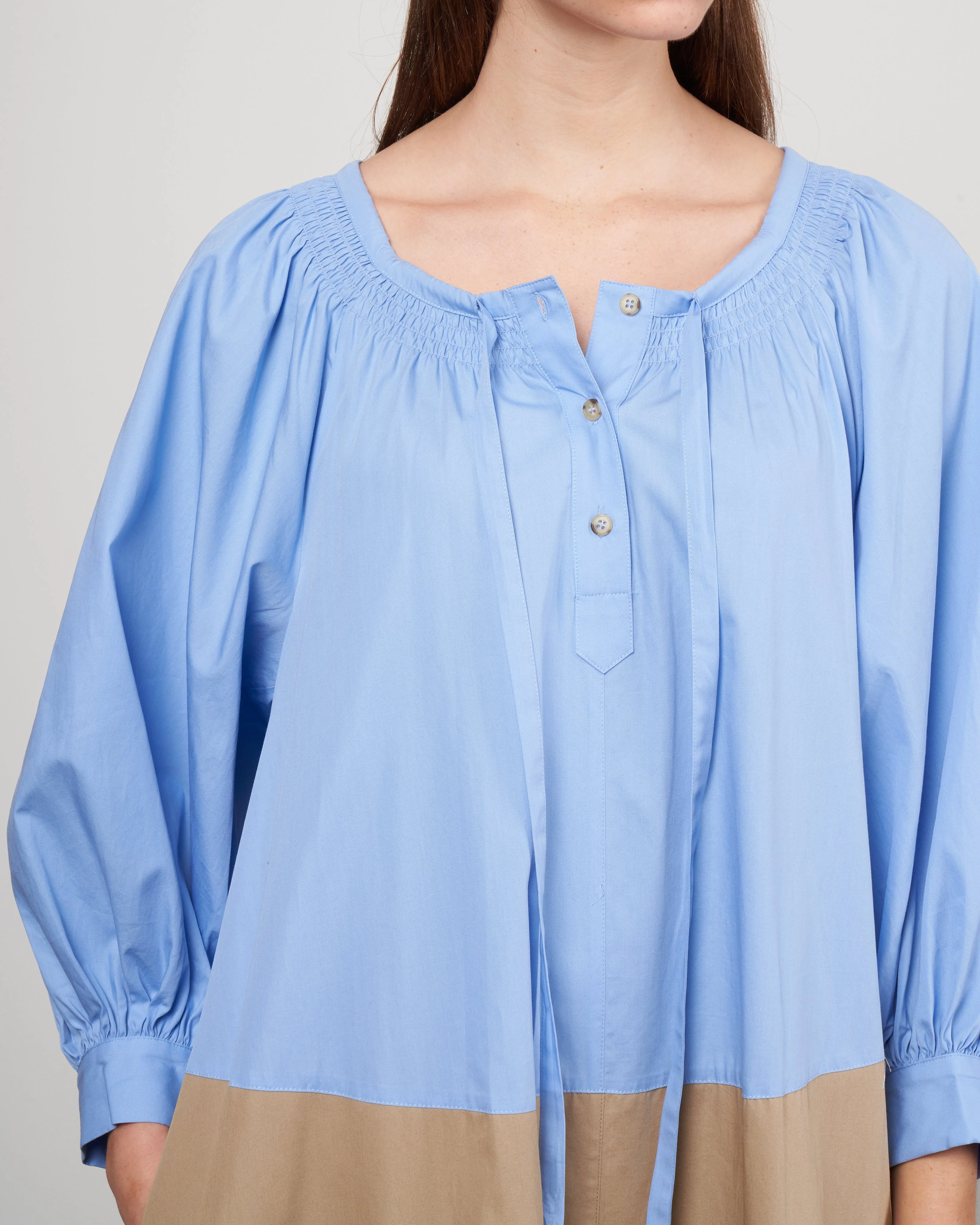 frankie ruched dress - blue - Image 4