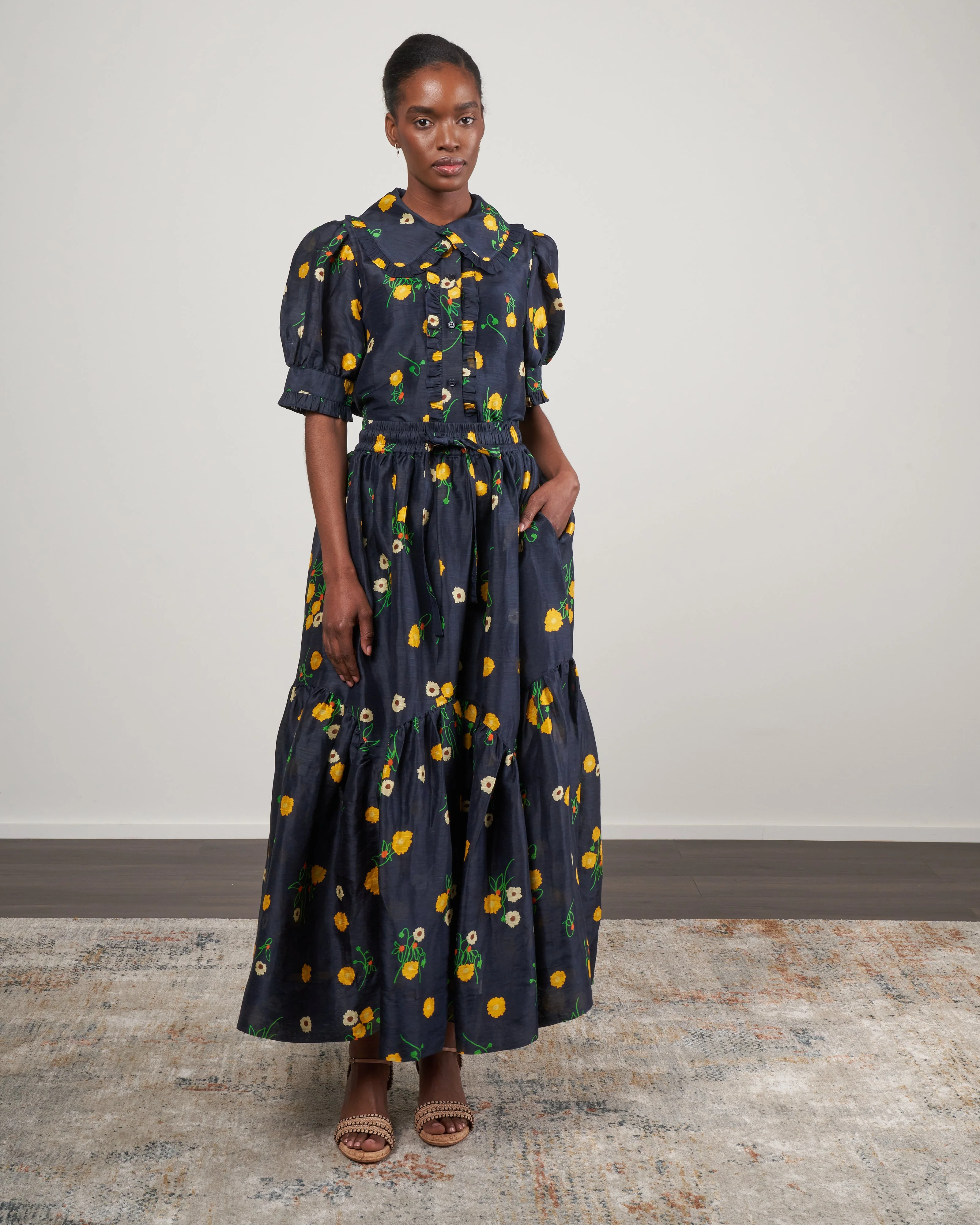 ketty blouse - navy floral - Image 2