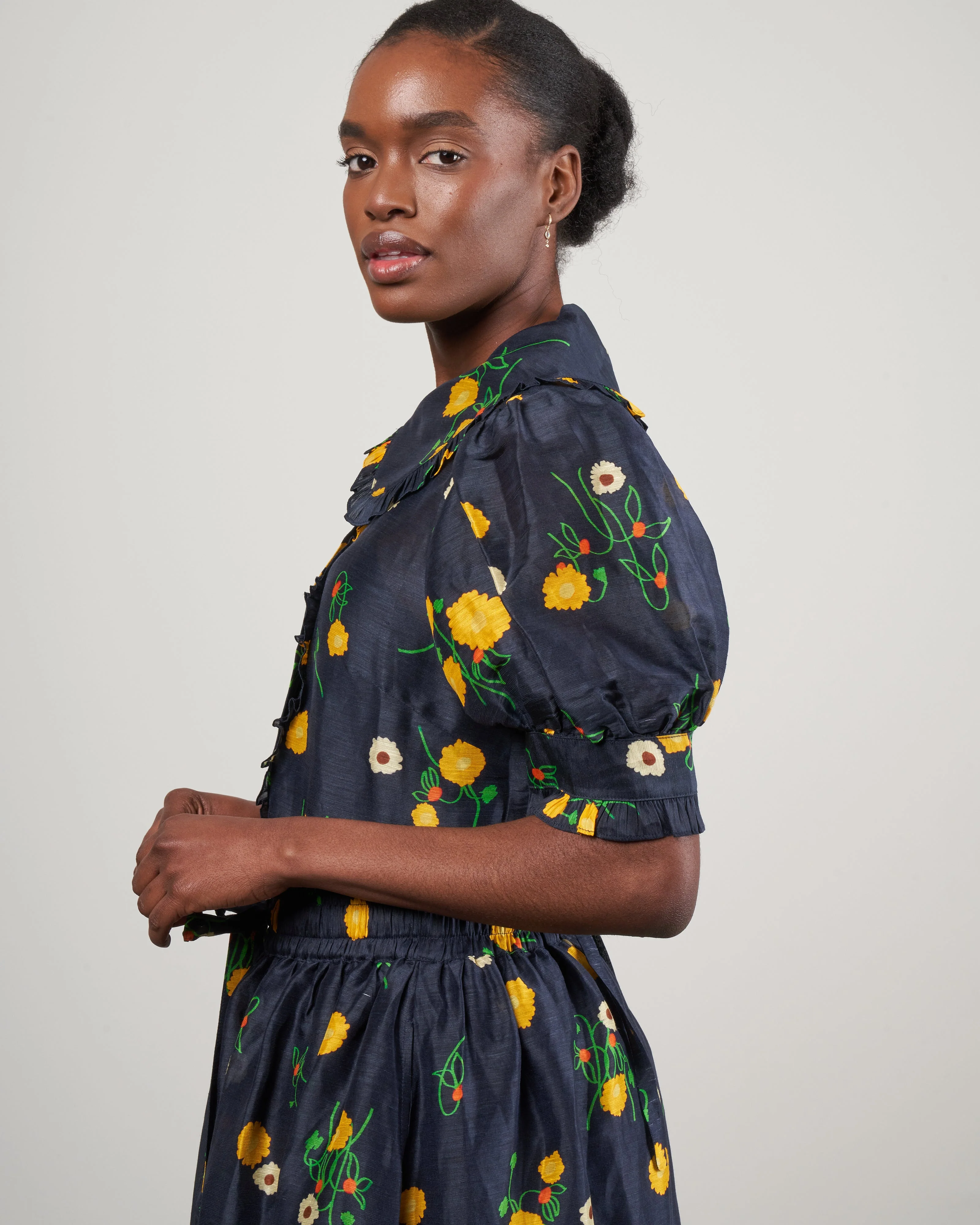 ketty blouse - navy floral - Image 3