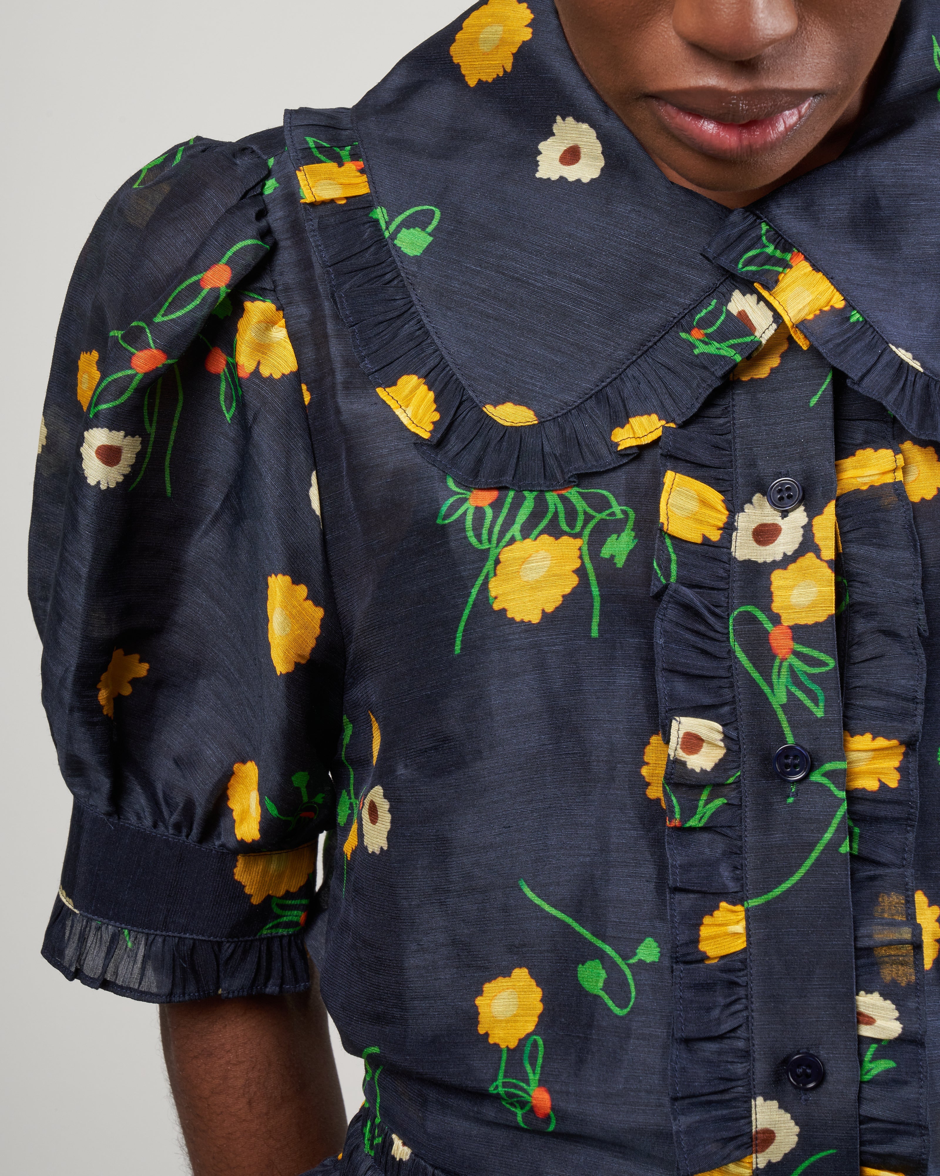 ketty blouse - navy floral - Image 5