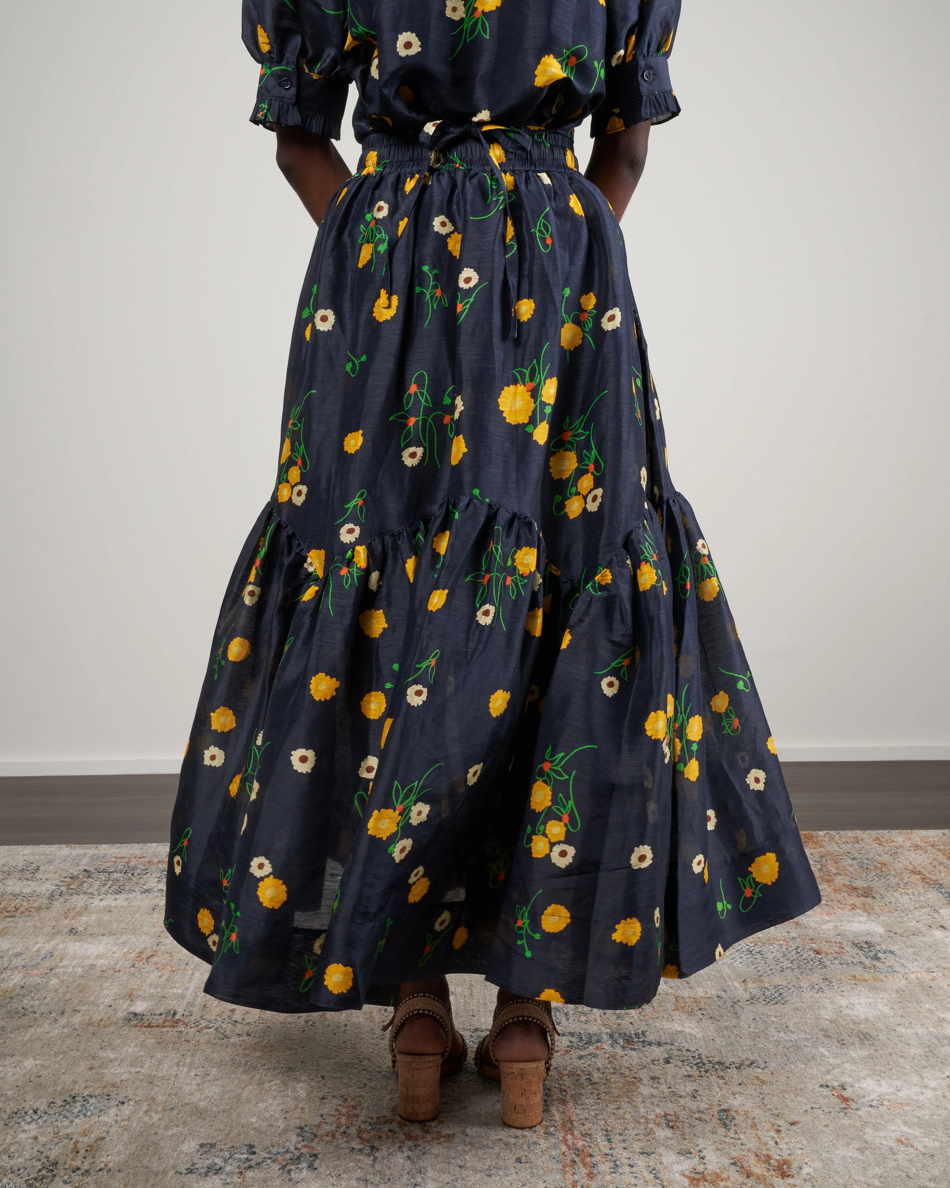 ketty maxi skirt - navy floral - Image 4