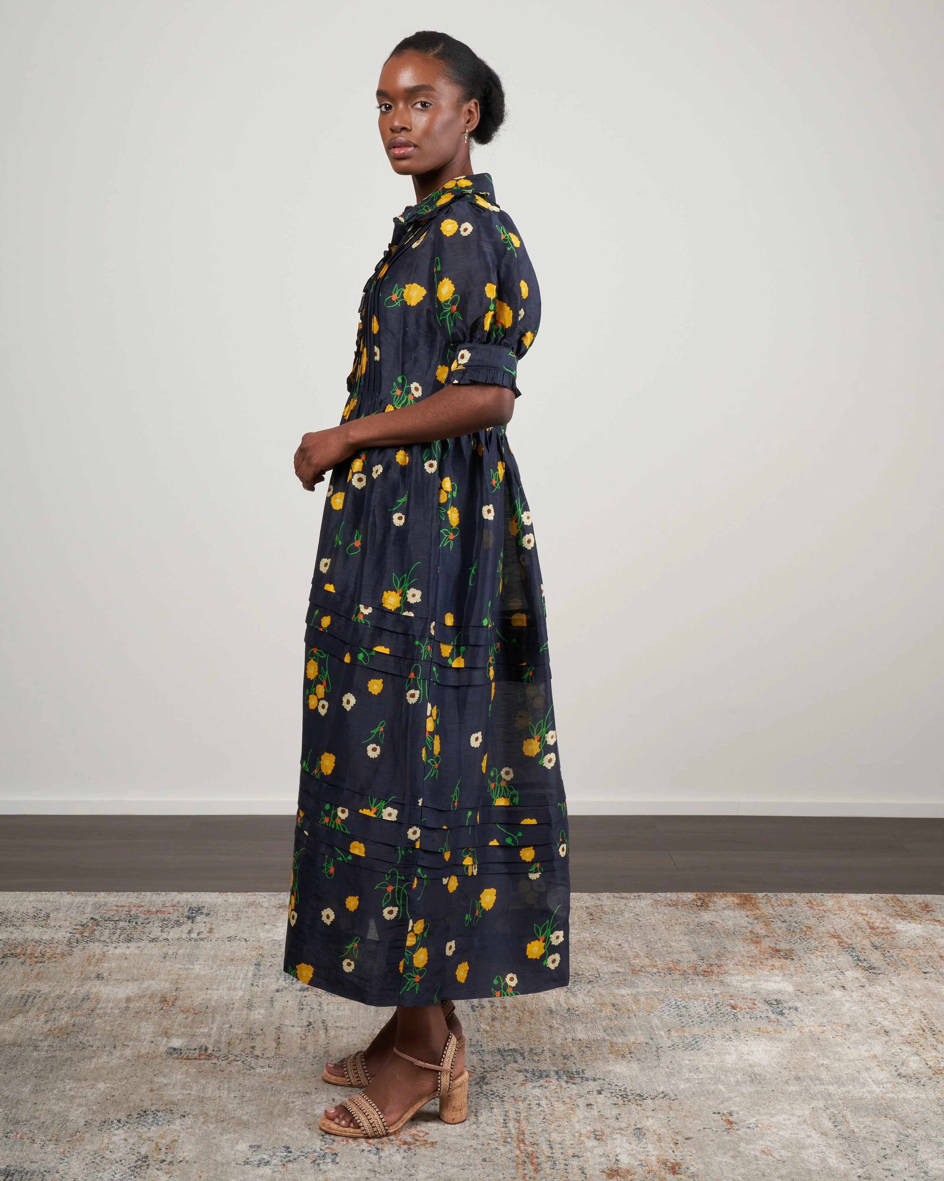 ketty midi dress - navy floral - Image 2