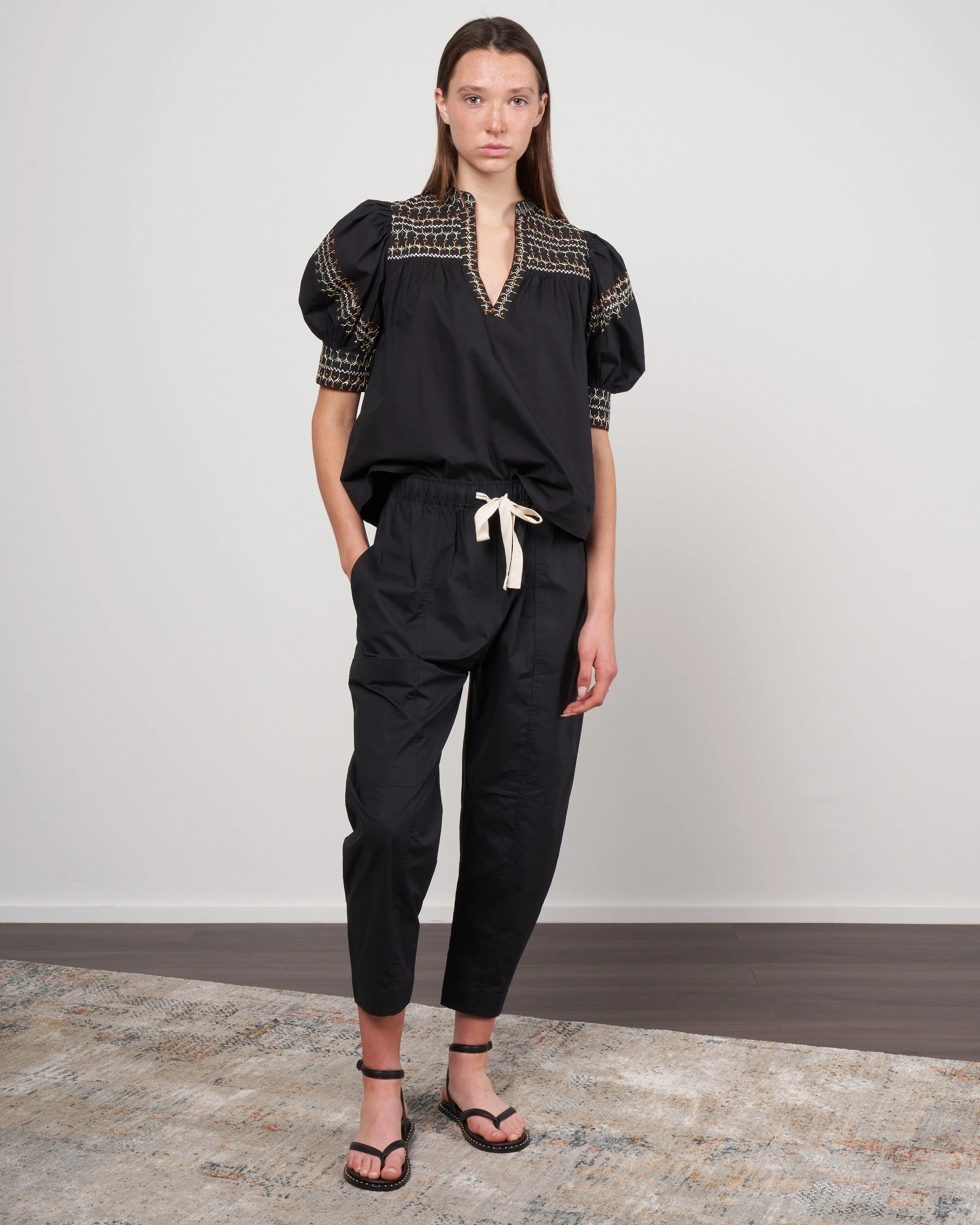 poplin pant - black - Image 2