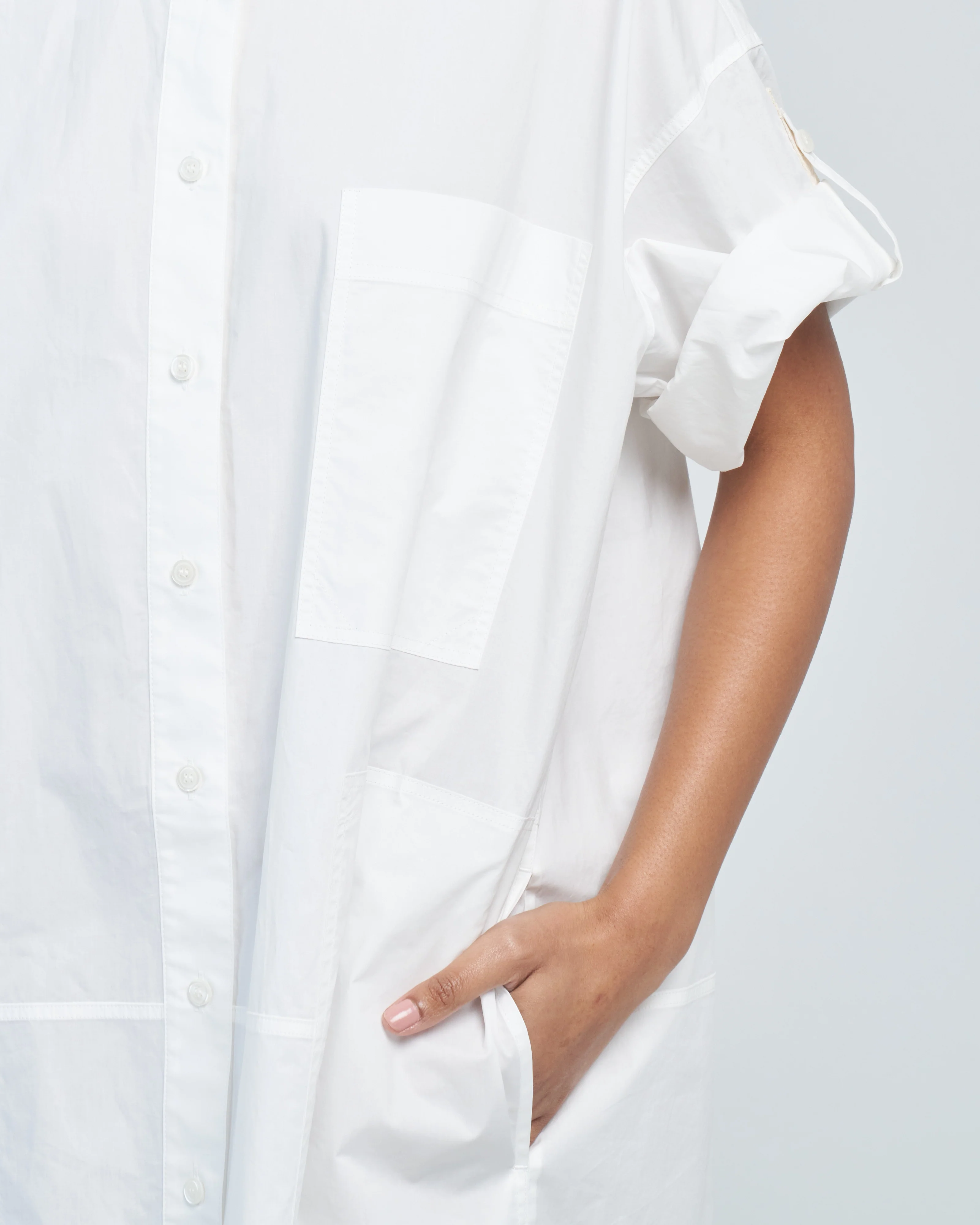 poplin short sleeve shirt dress - Image 2