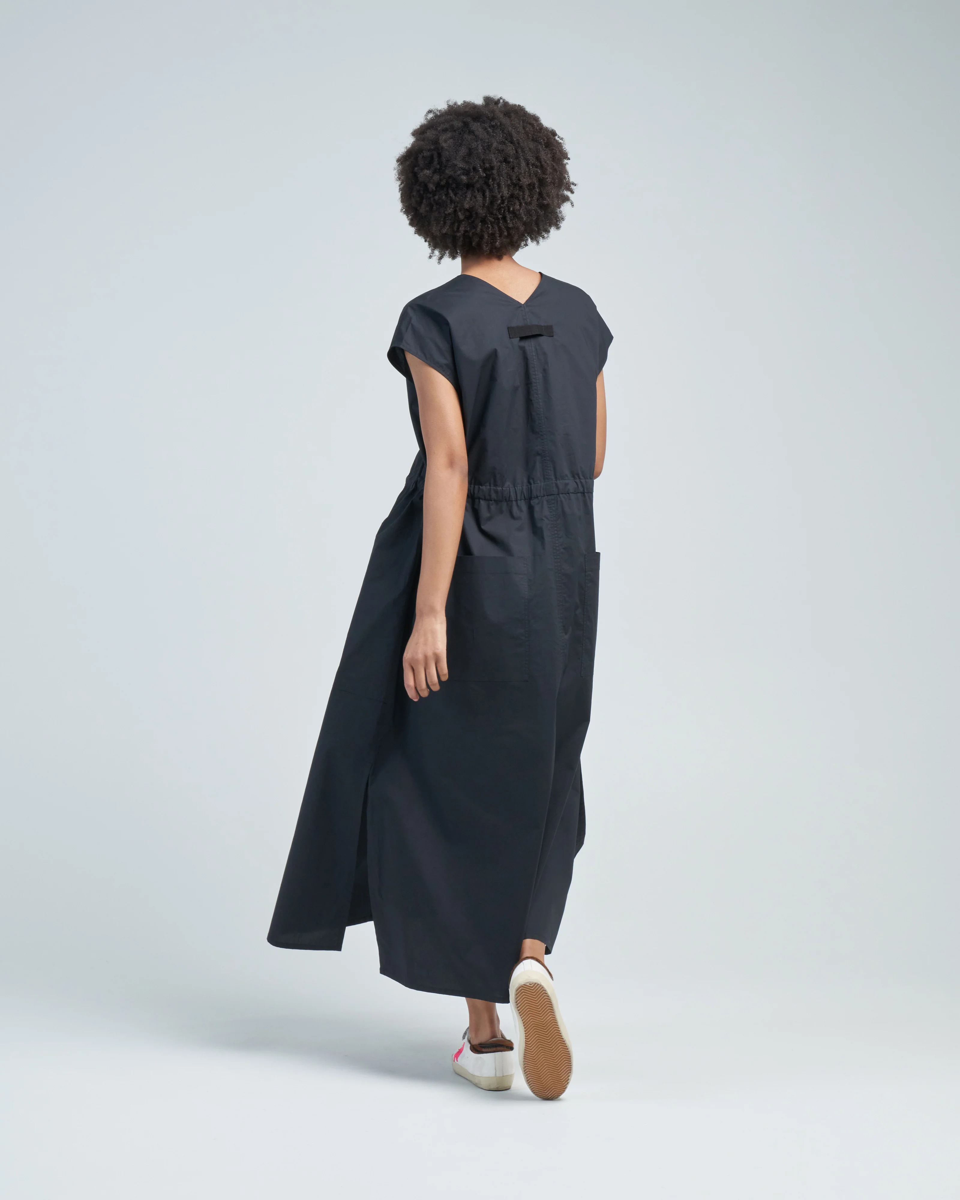 poplin v-neck dress - Image 4