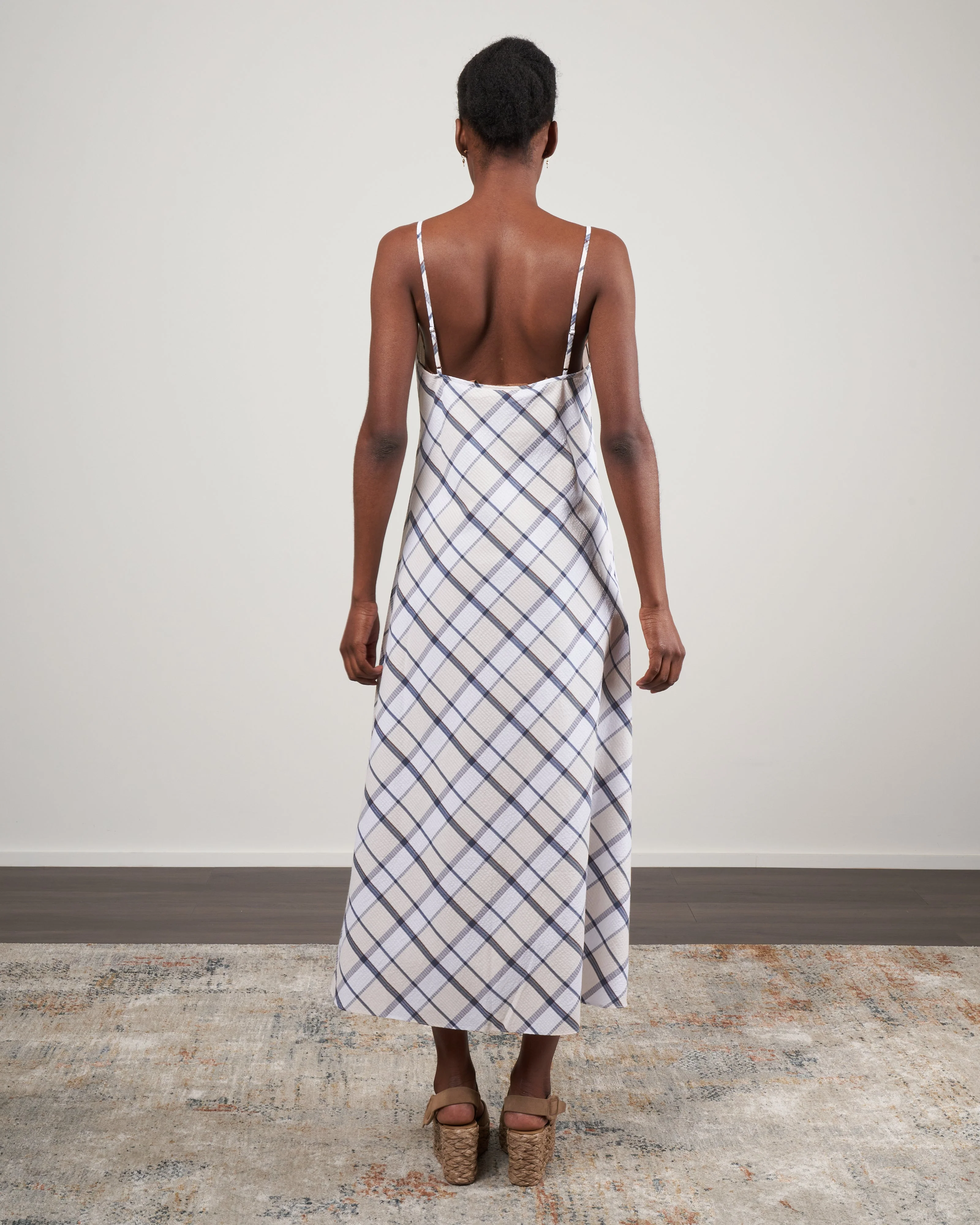wiley cami dress - blue check - Image 4