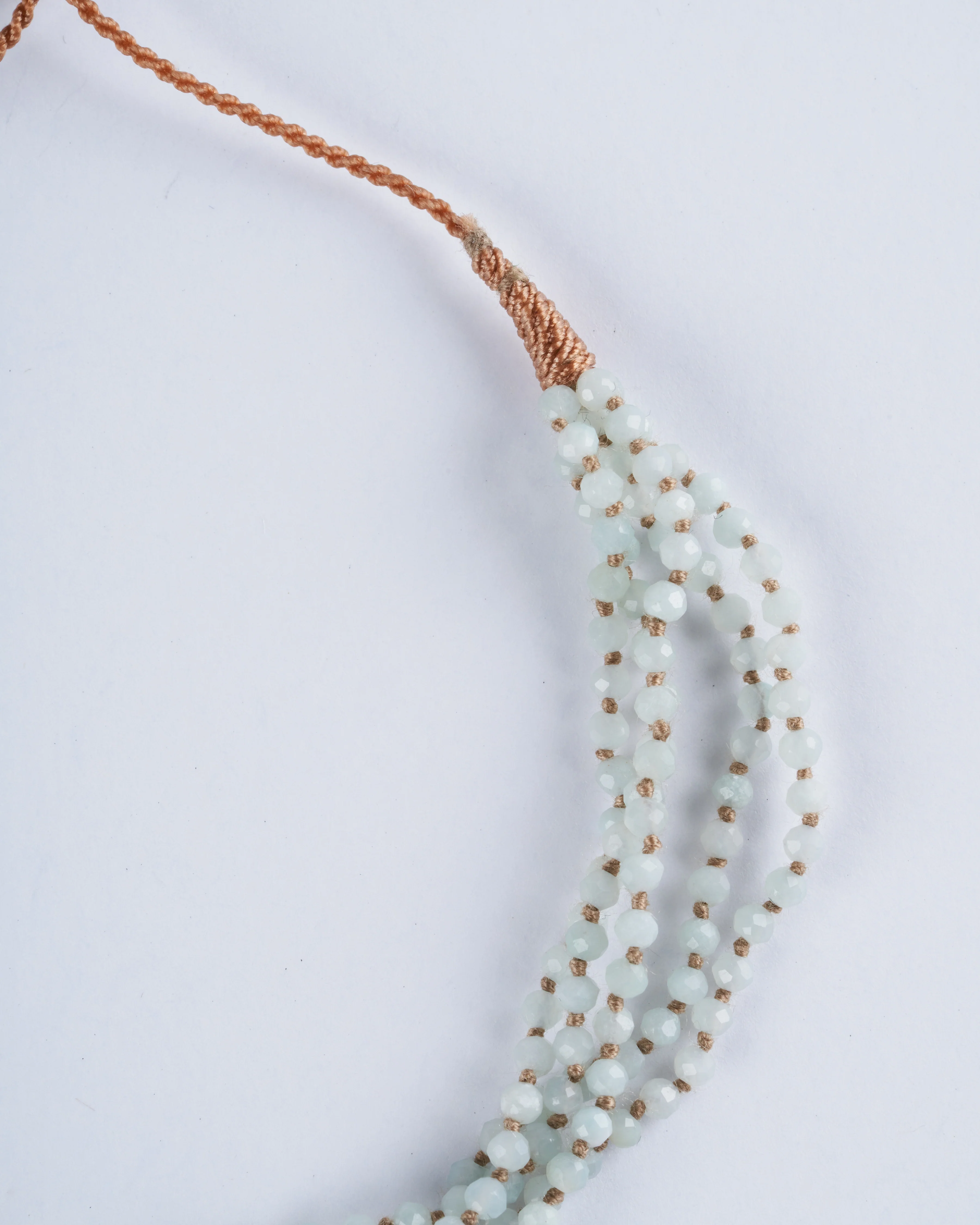 1.5mm 5 line amazonite bracelet w/ slide knot tassel - amazonite - Image 2