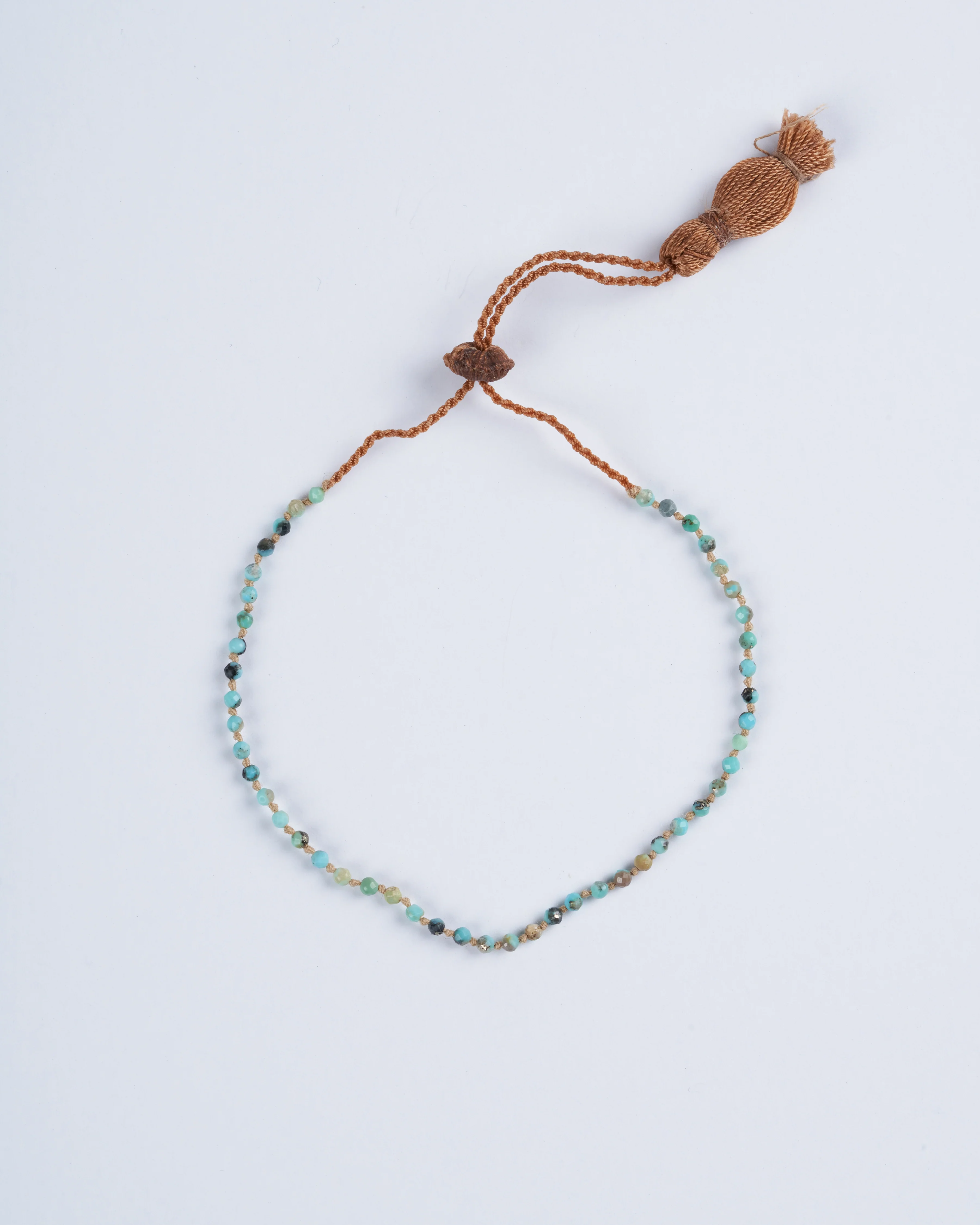 1.5mm turquoise bracelet w/ adjustable tassel - amazonite