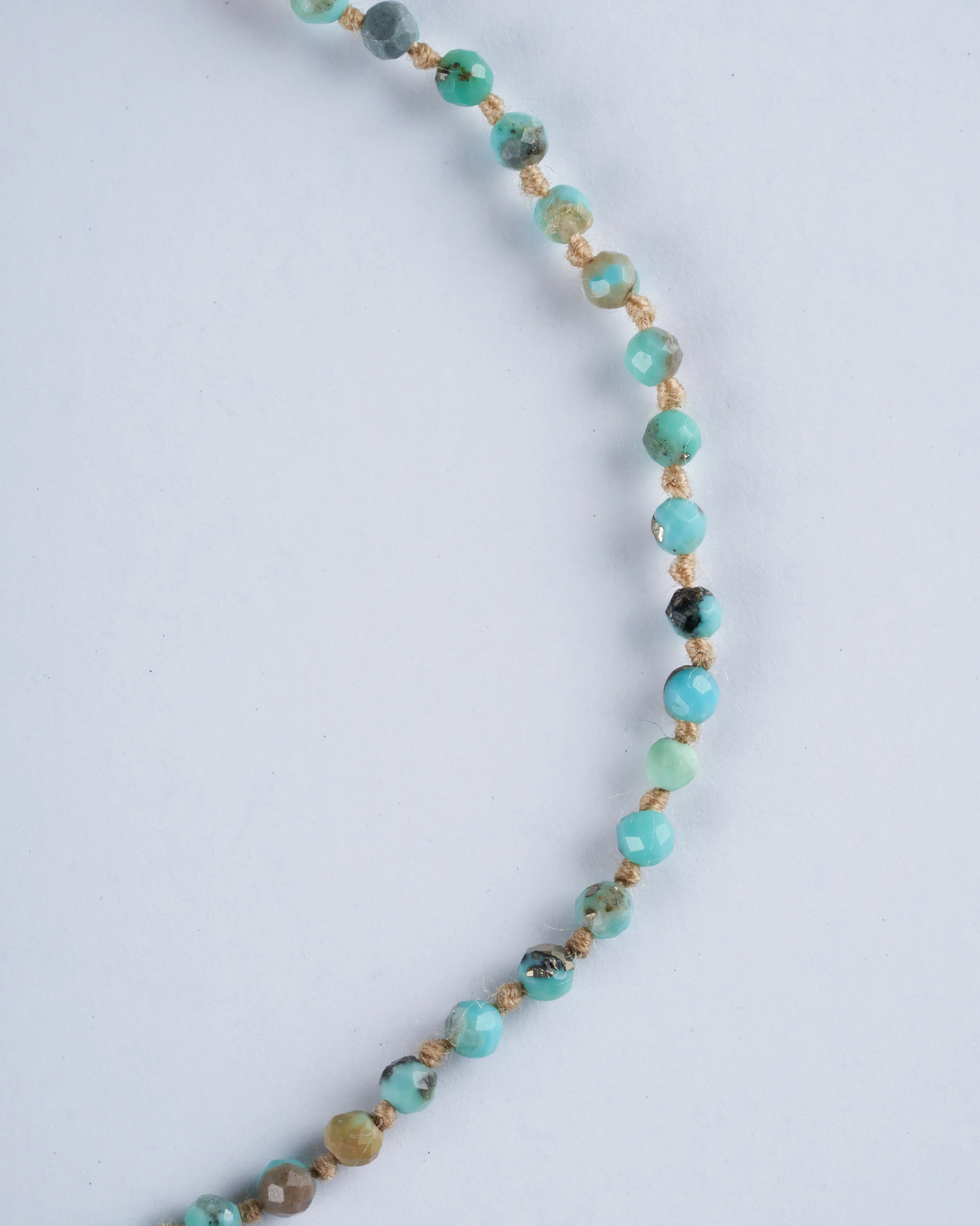 1.5mm turquoise bracelet w/ adjustable tassel - amazonite - Image 2