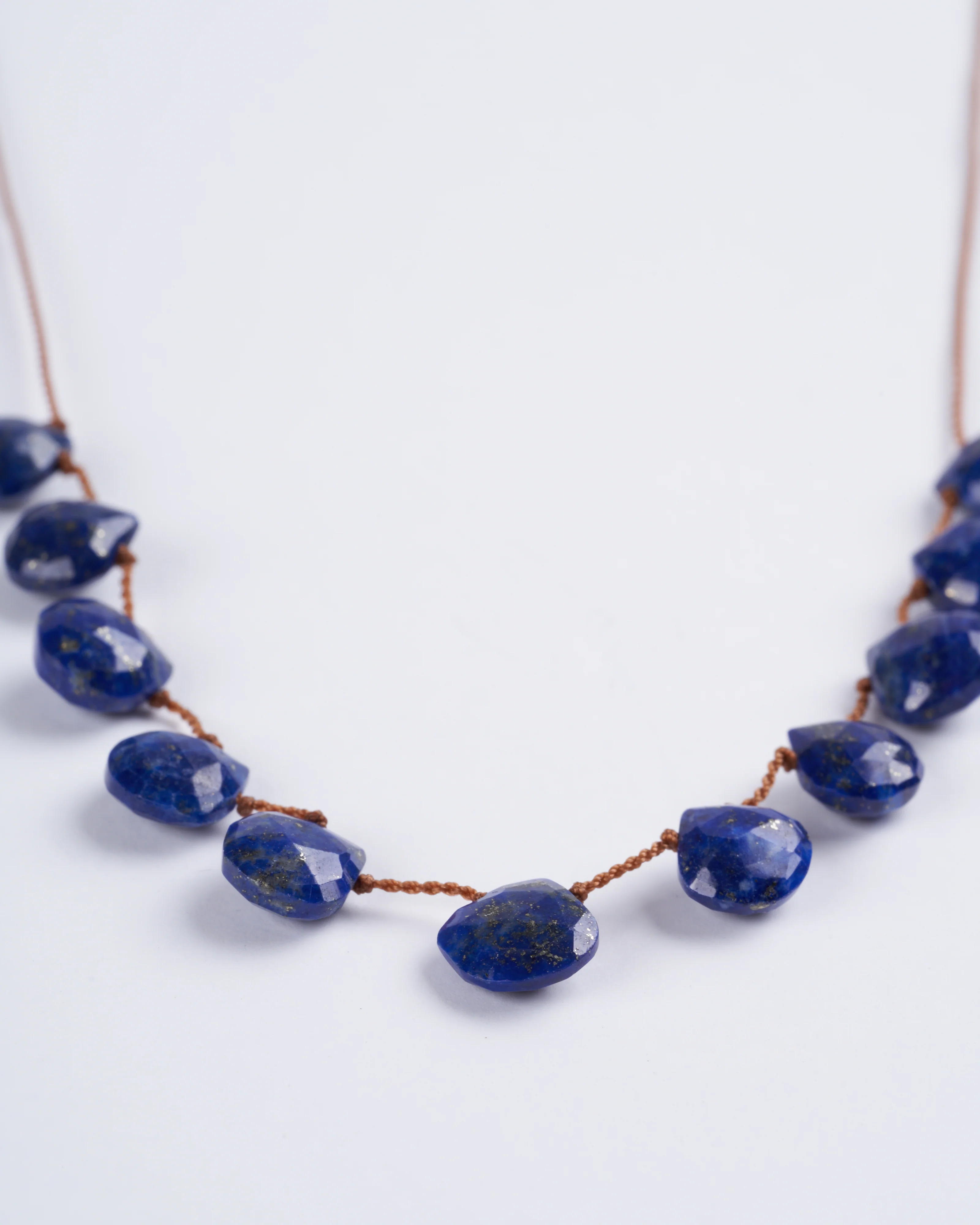 11 stone lapis tassel necklace - stone - Image 2