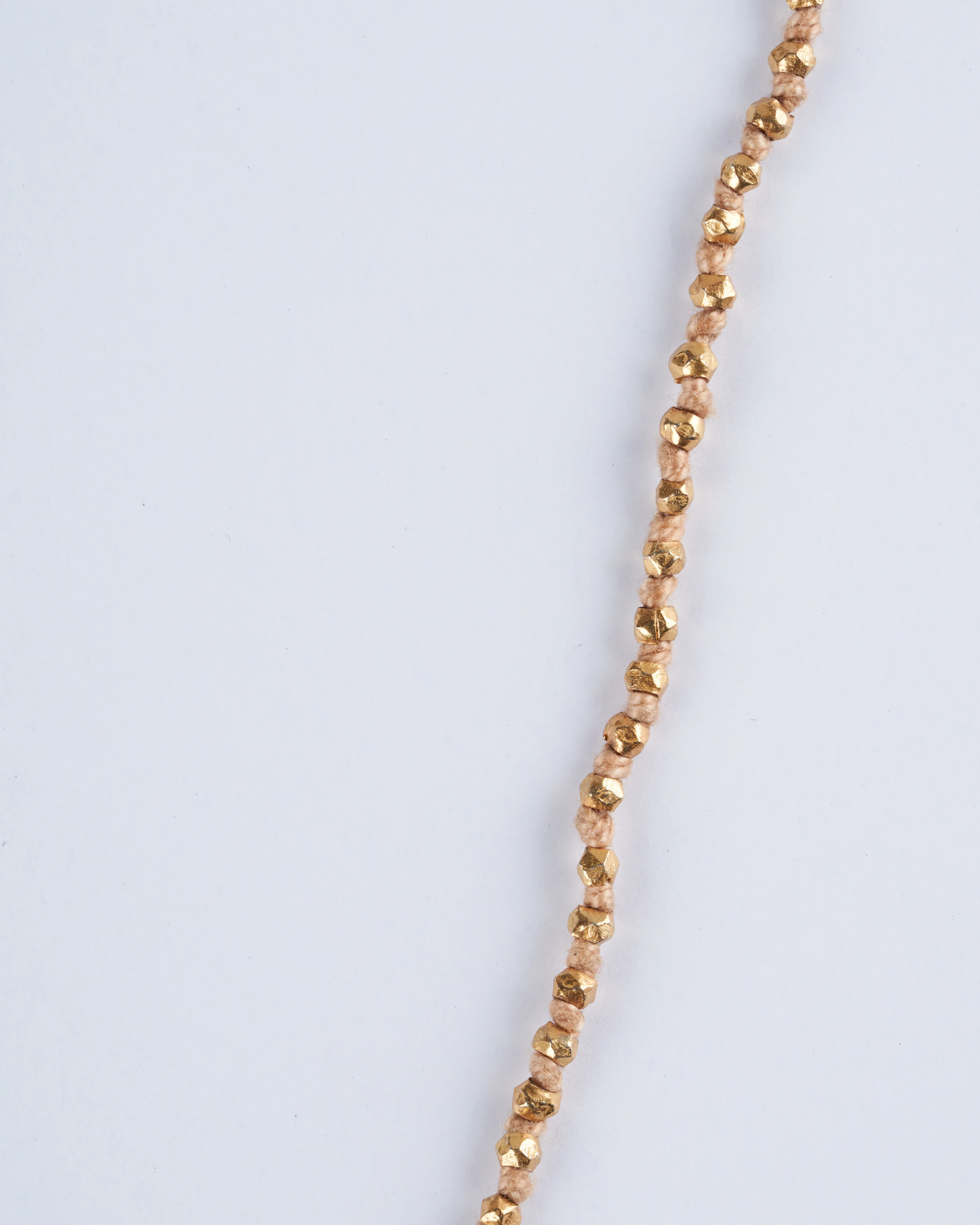 14" 2mm gold plated bead necklace w/button closure - gold - Image 2