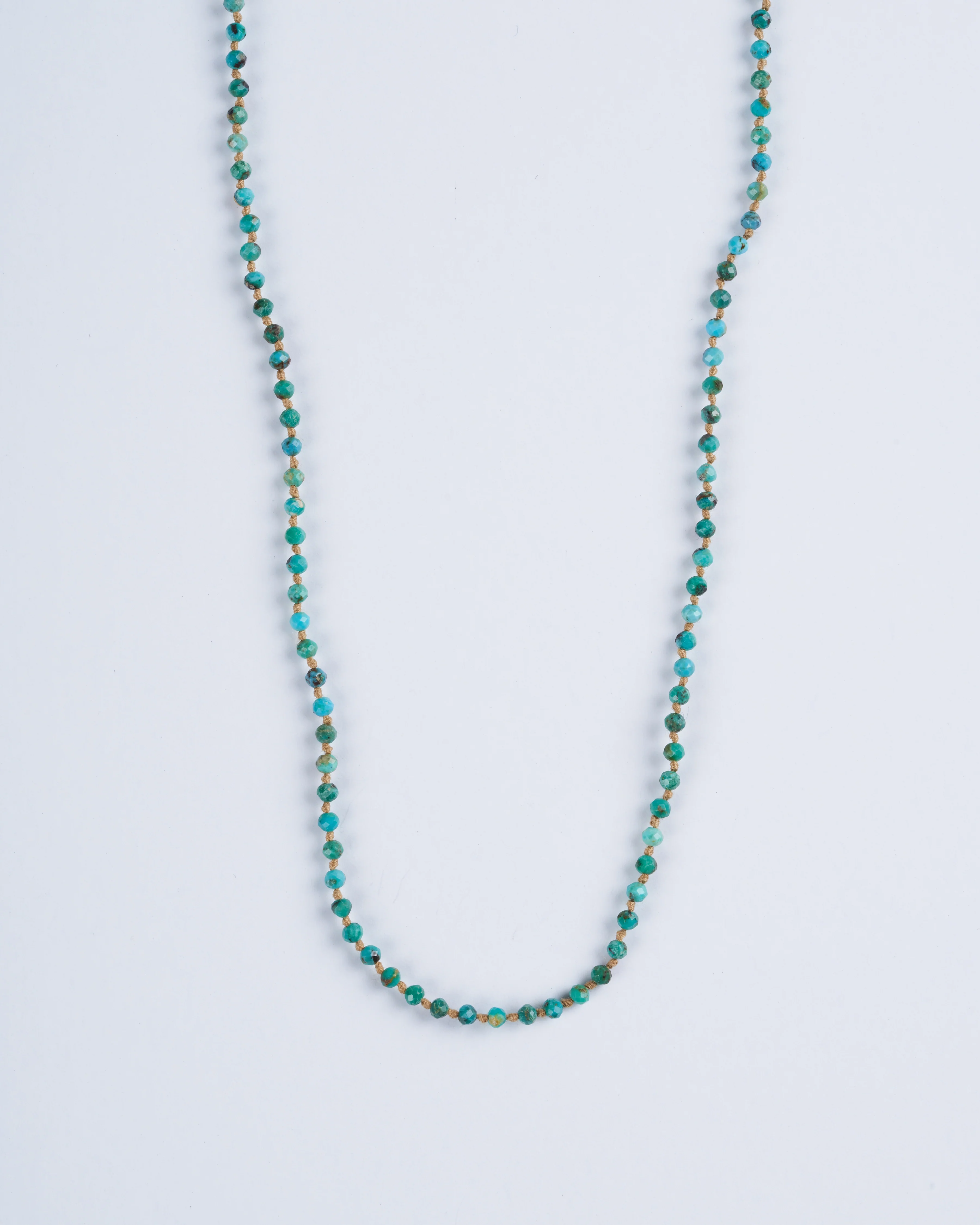 2mm turquoise necklace w/ 9k gold closure