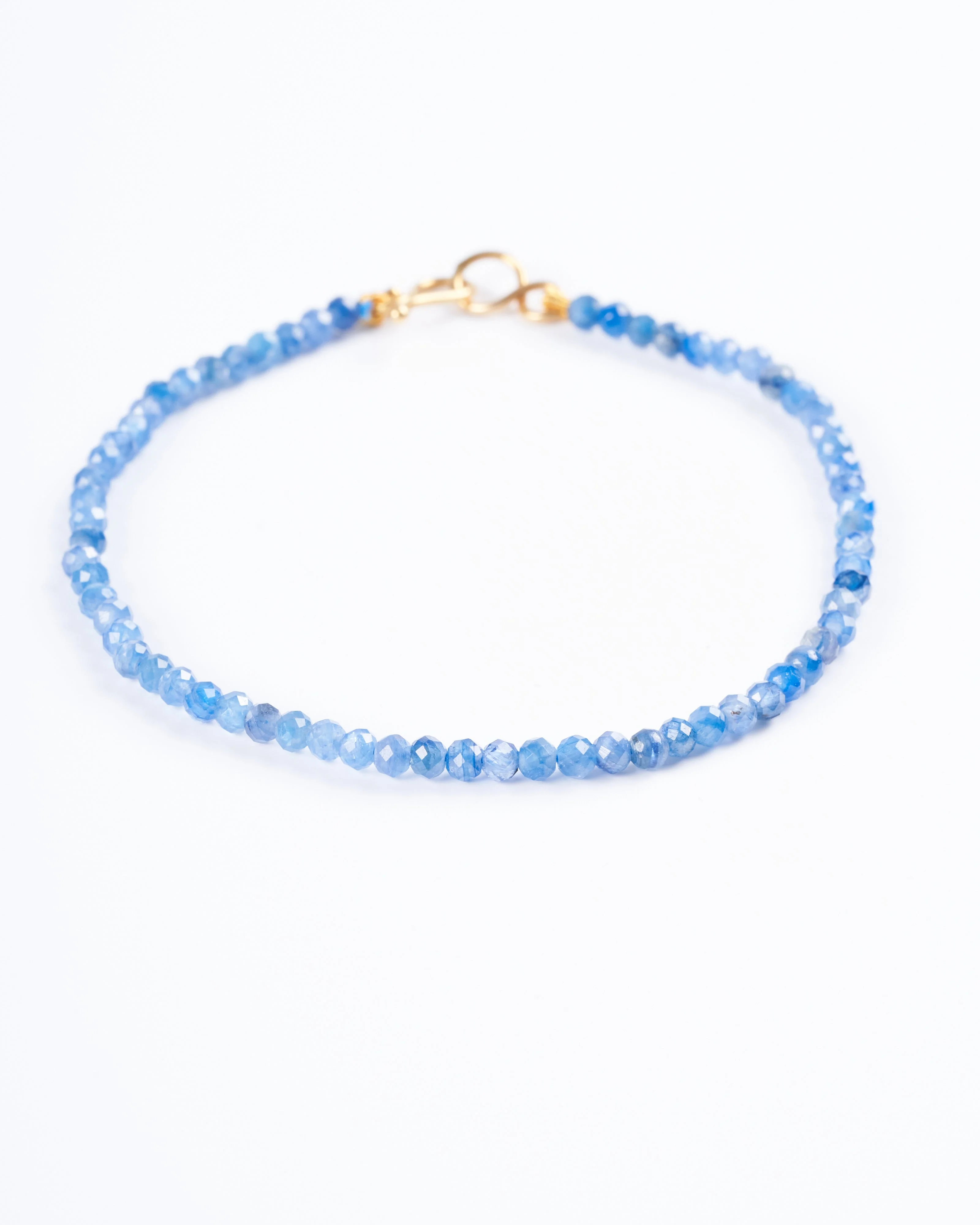 2mm unknotted kyanite bracelet w/ 9k clasp - stone - Image 2
