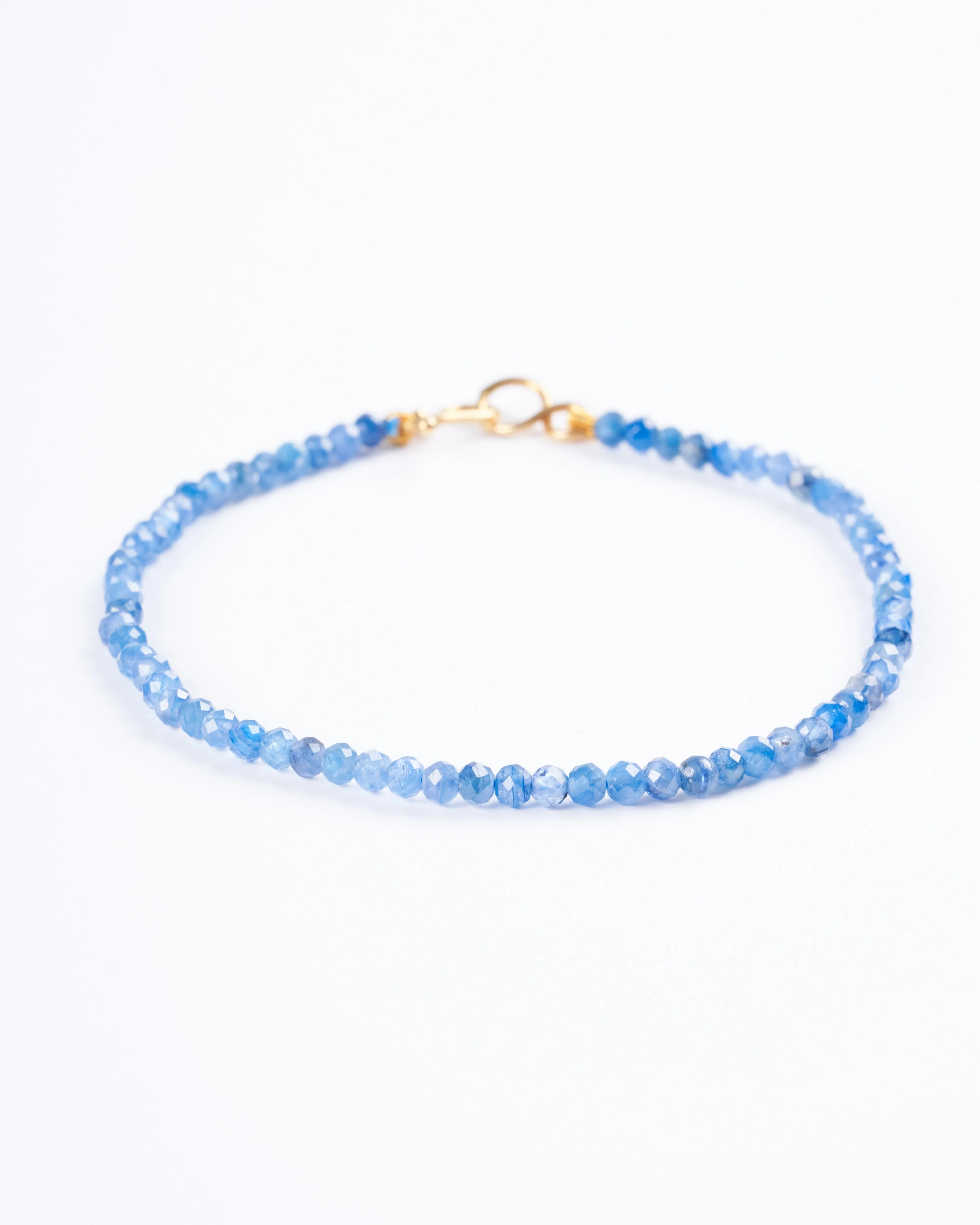 2mm unknotted kyanite bracelet w/ 9k clasp - stone - Image 3