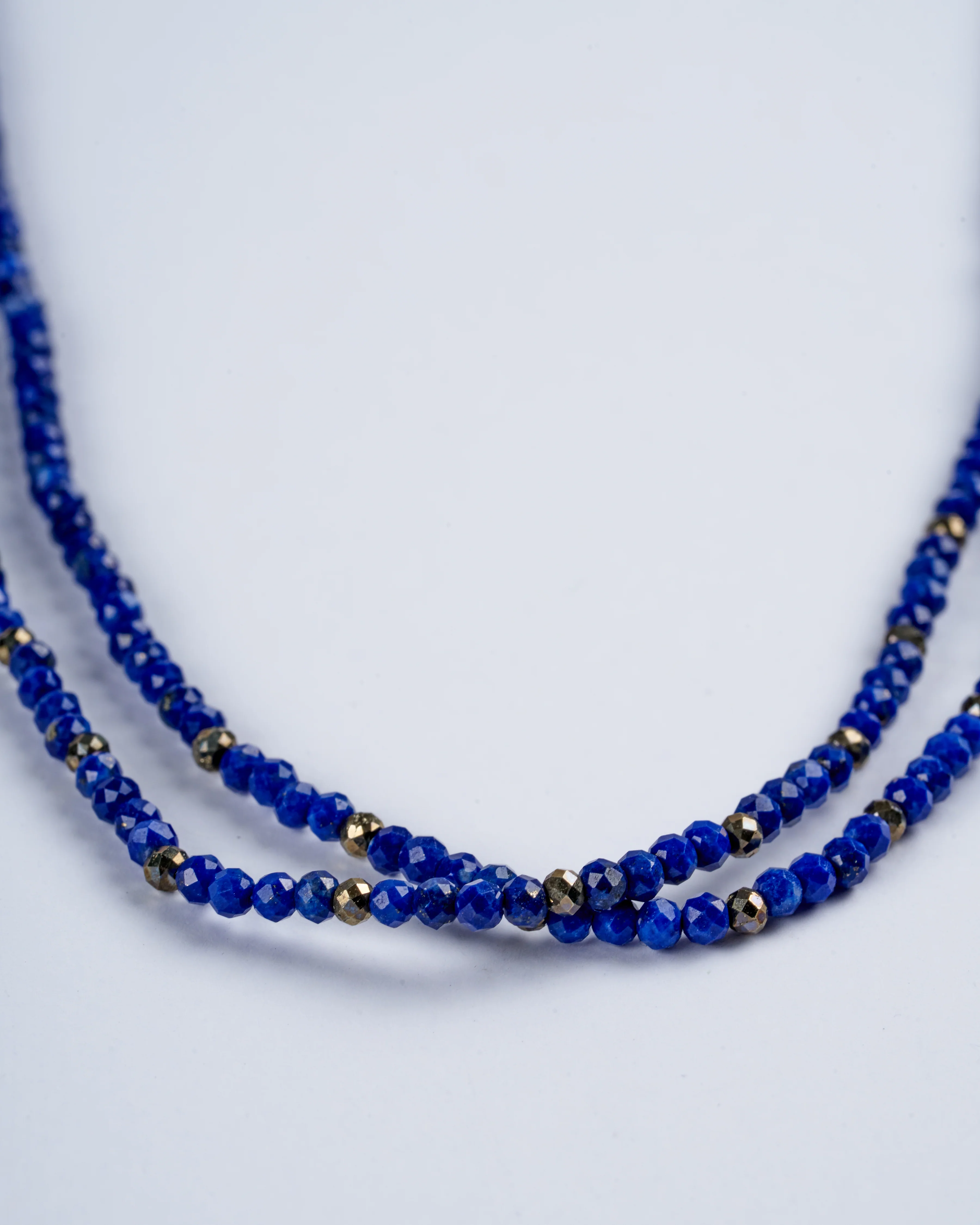 30" lapis / pyrite strand necklace - Image 3