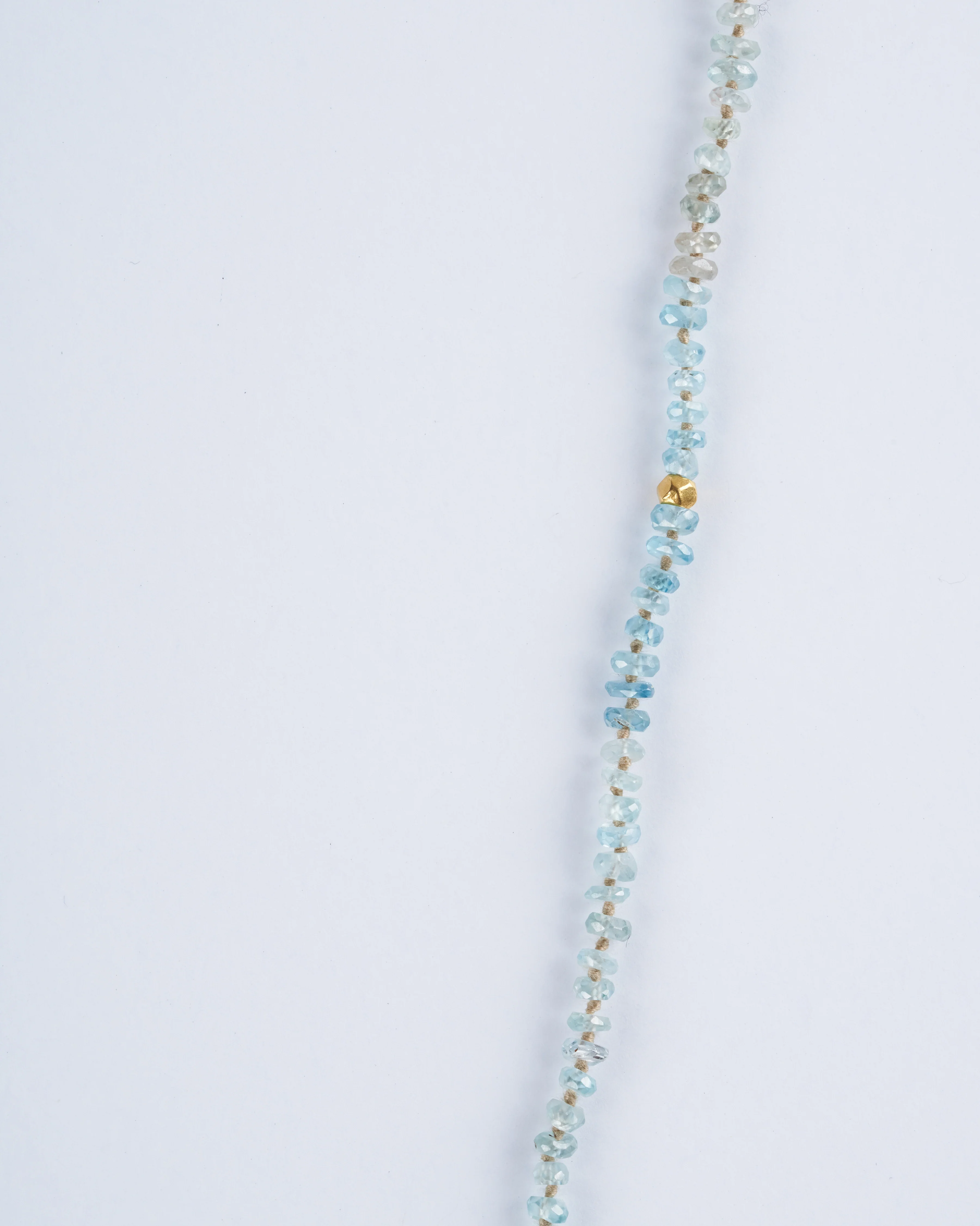 32" aquamarine 18k gold necklace - Image 2