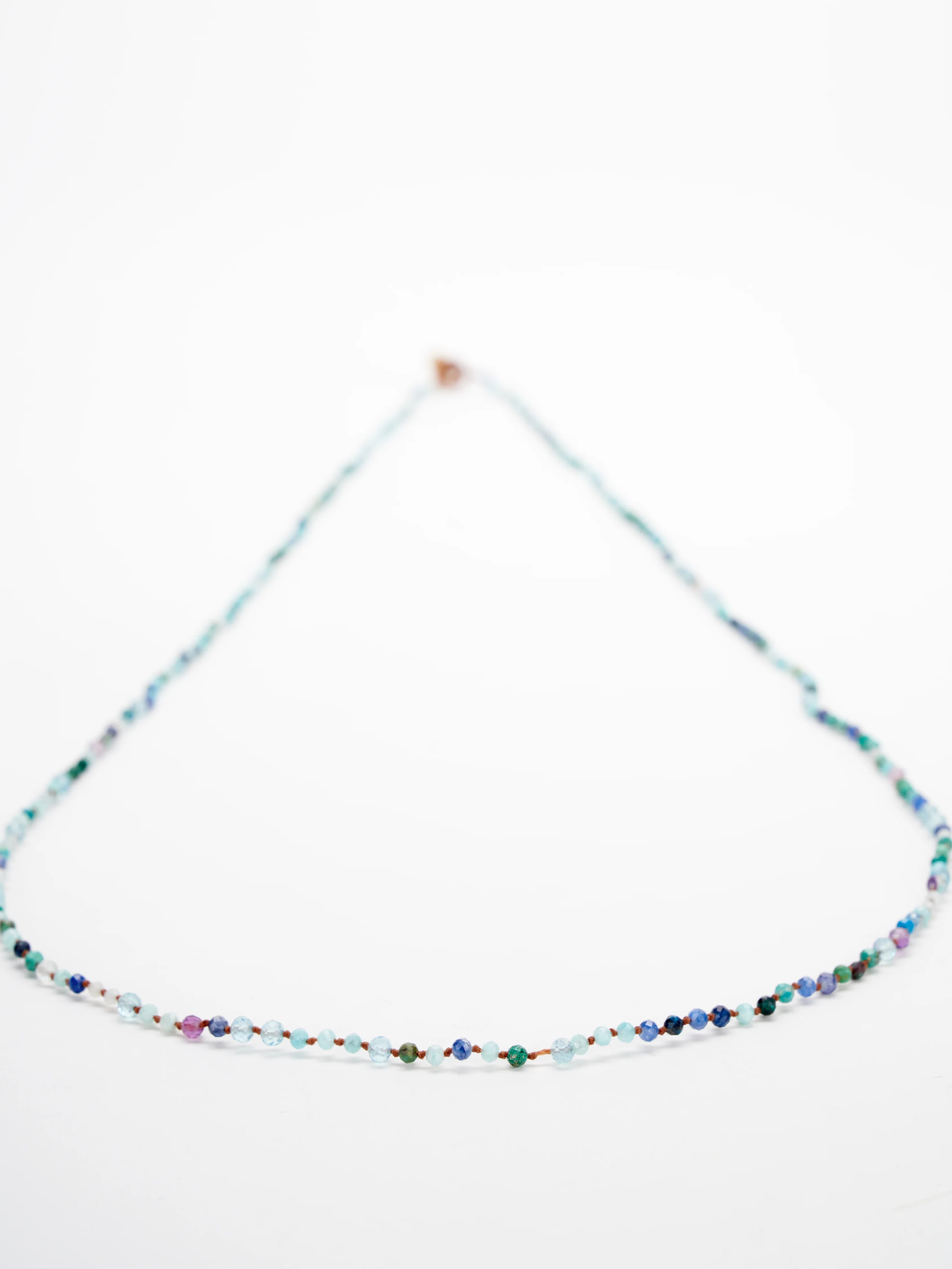 32 blue gem button necklace - blue - Image 2