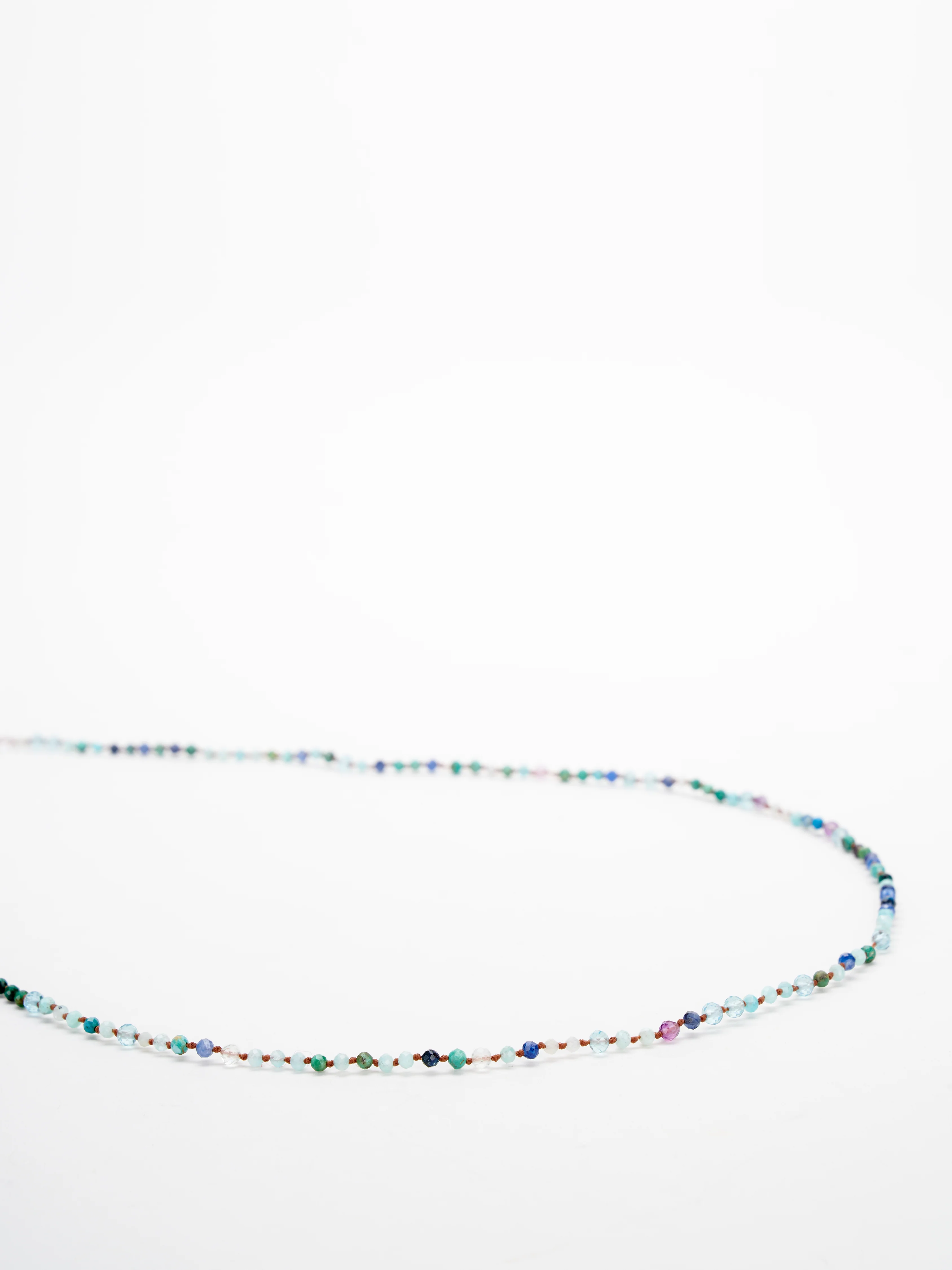 32 blue gem button necklace - blue - Image 3