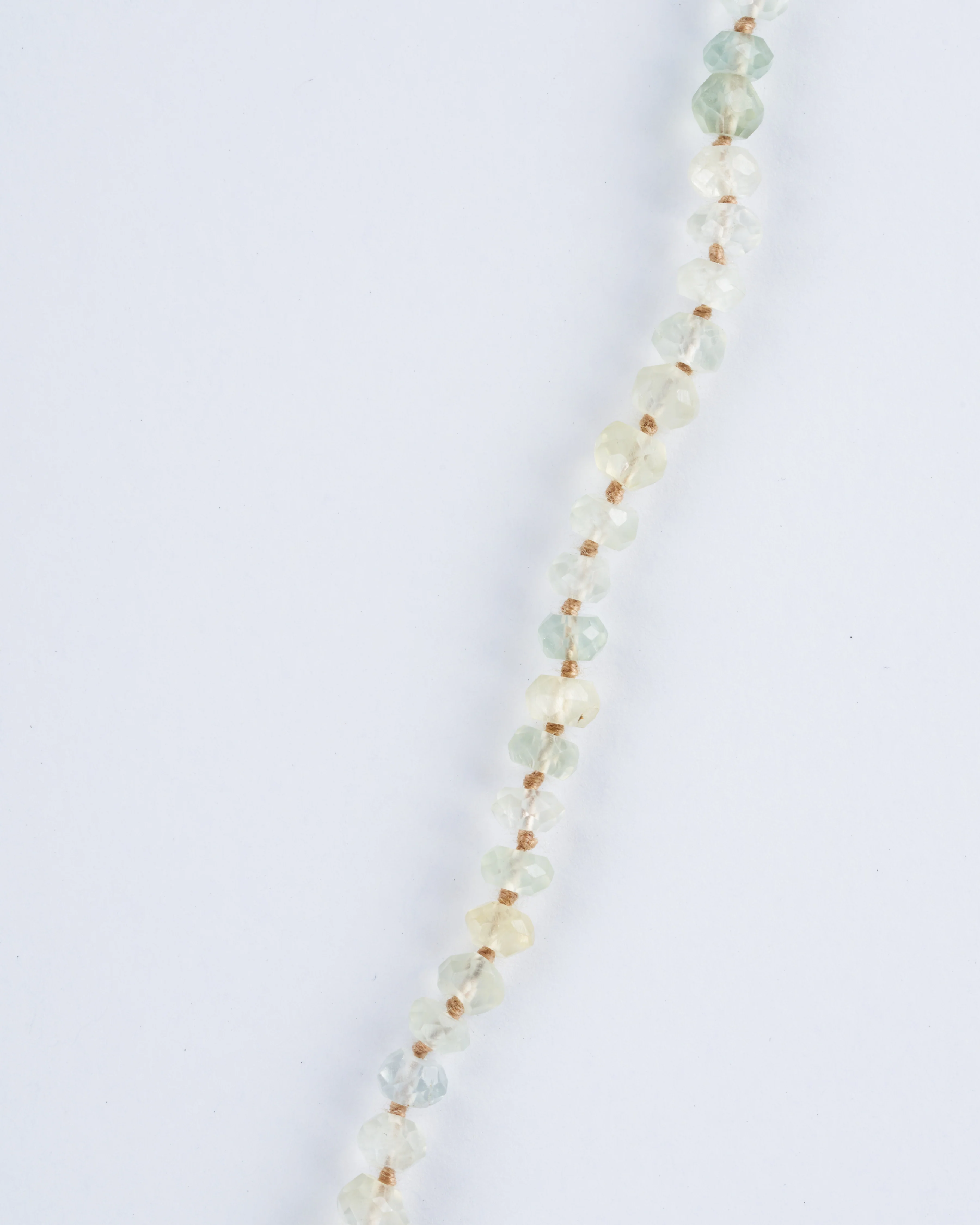 35" aquamarine, peridot, prenite button necklace - Image 2