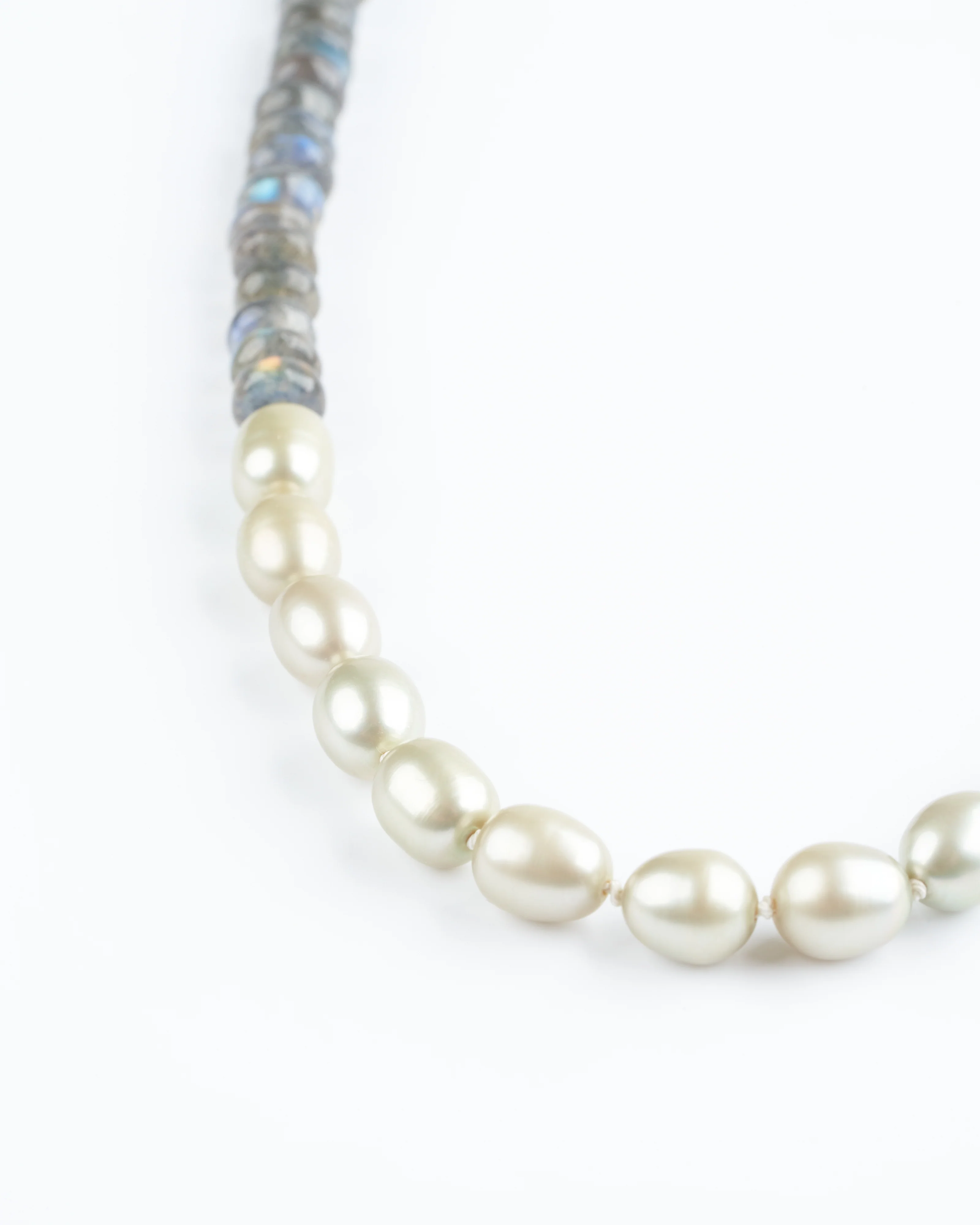 37" grey pearls and 18k pearl beads with 18k clasp - pearl - Image 2
