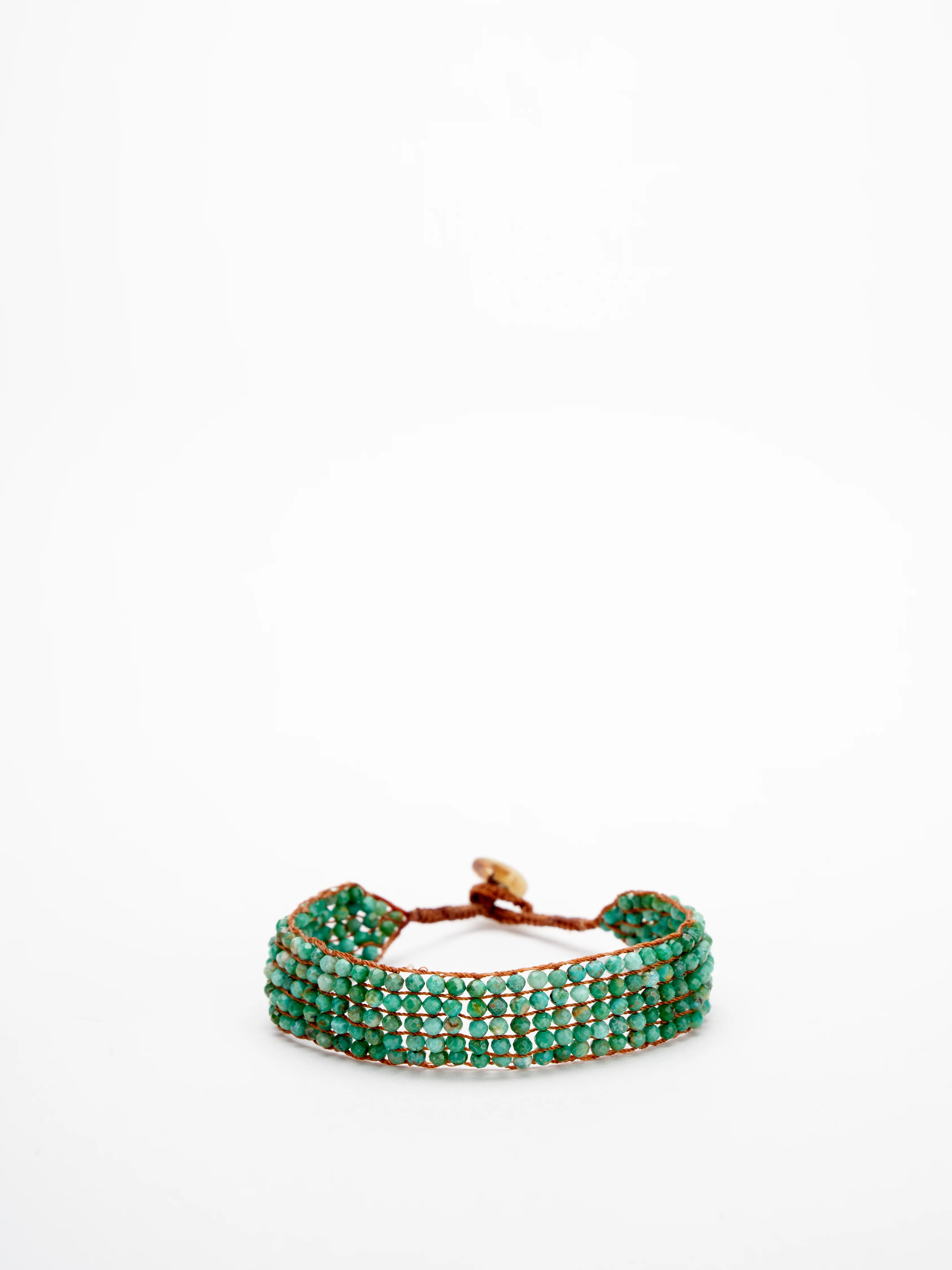 5 line turquoise button bracelet