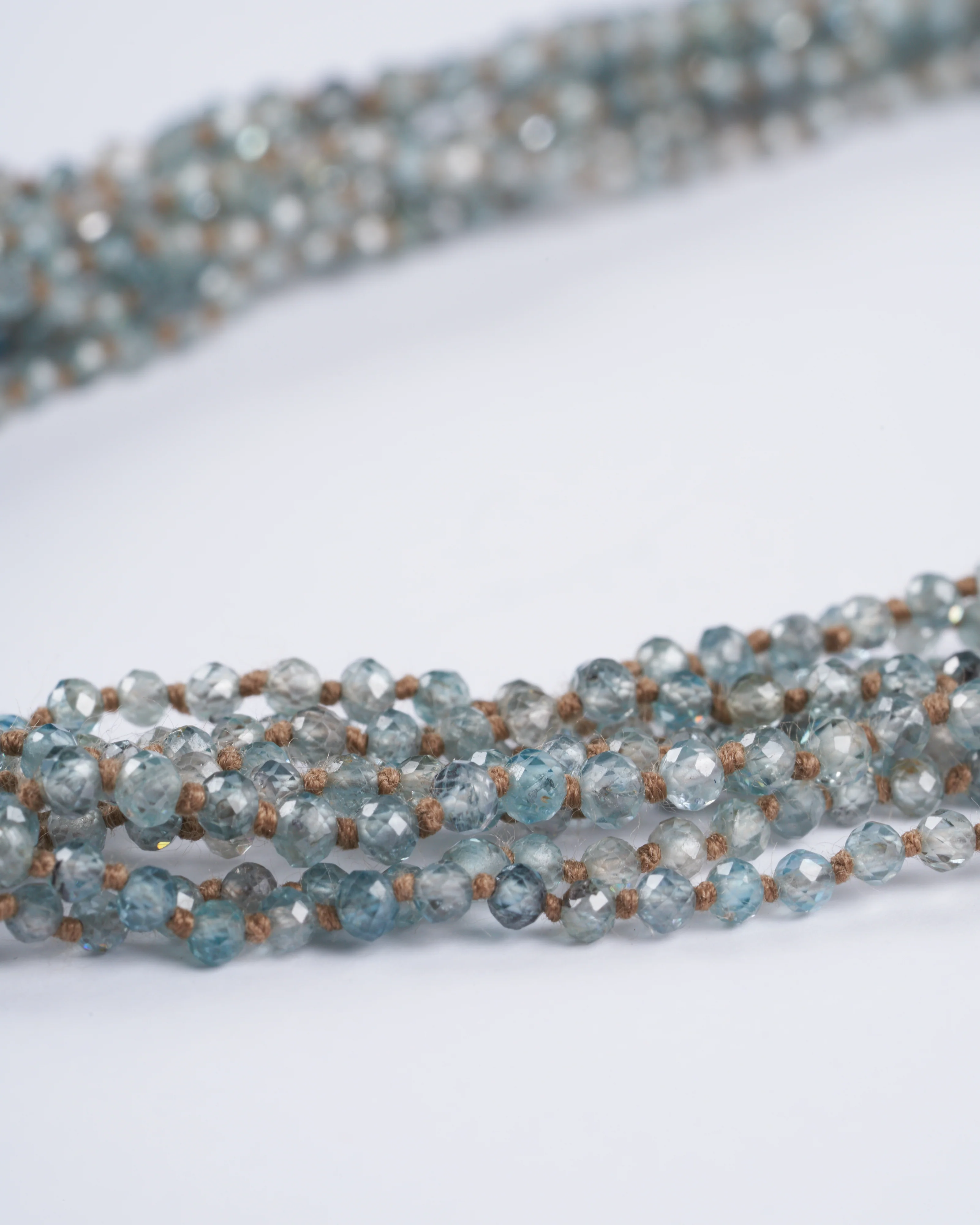 9 line blue zircon tassel necklace - blue stone - Image 3