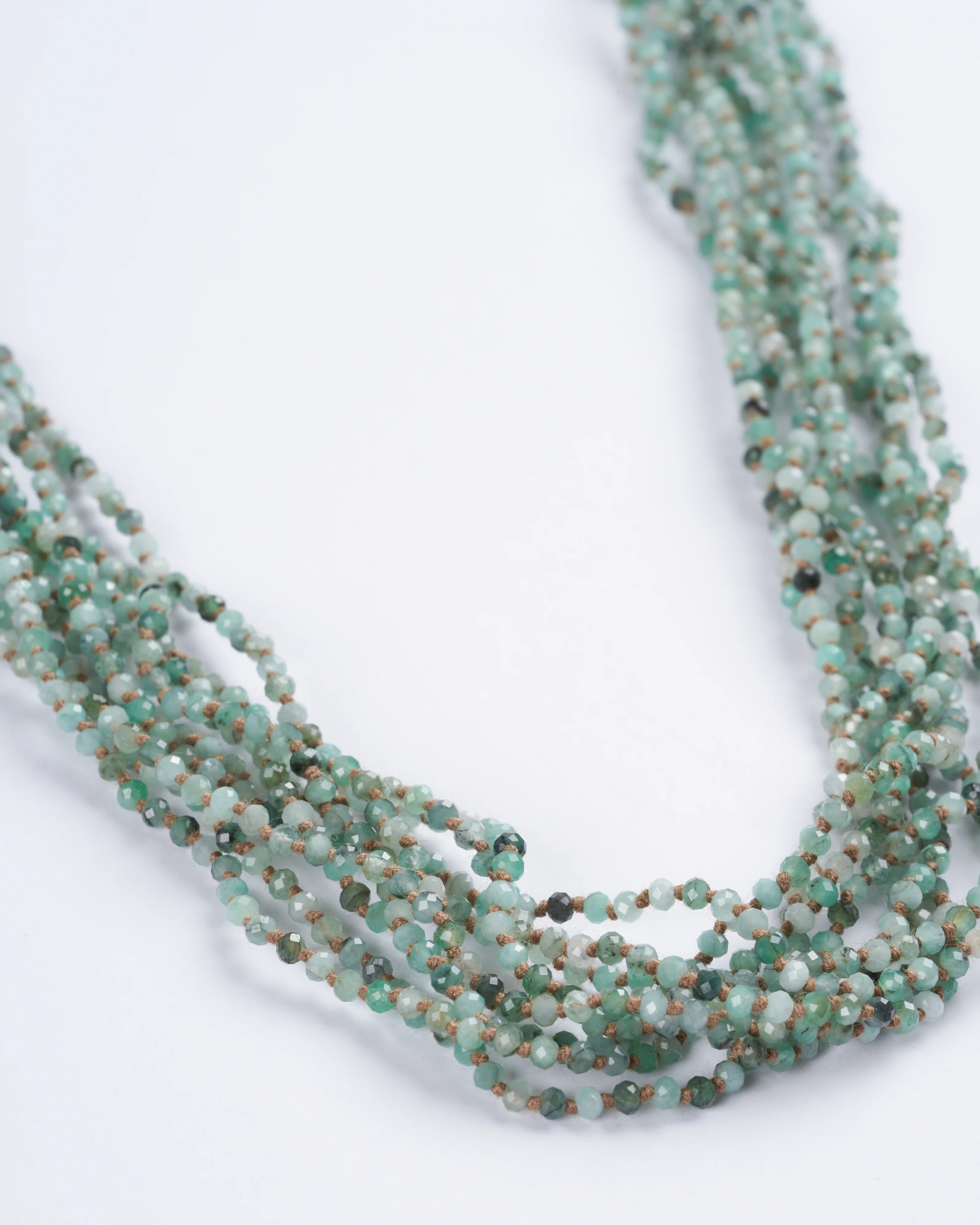 9 line emerald adjustable necklace - green - Image 2