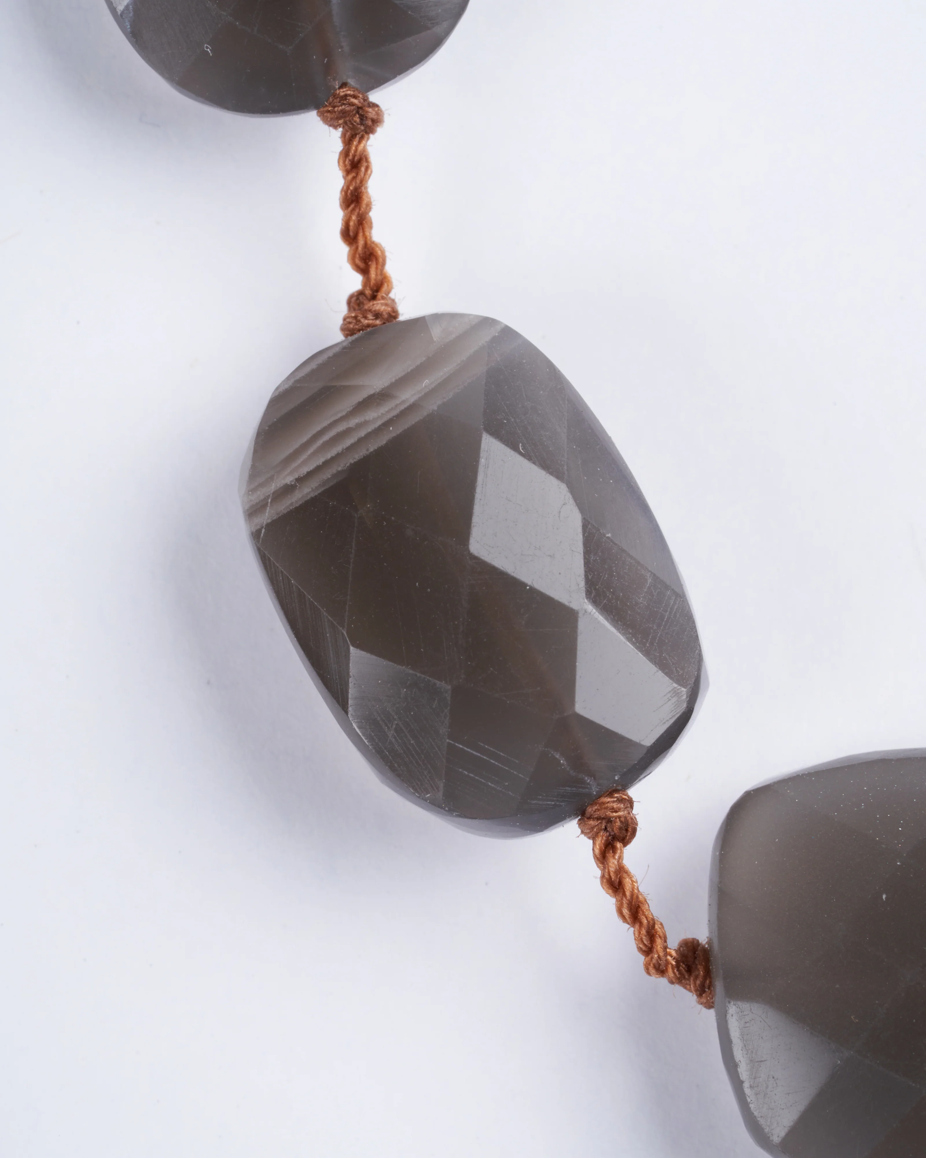 9 stone grey moonstone tassel necklace - grey and stone - Image 4