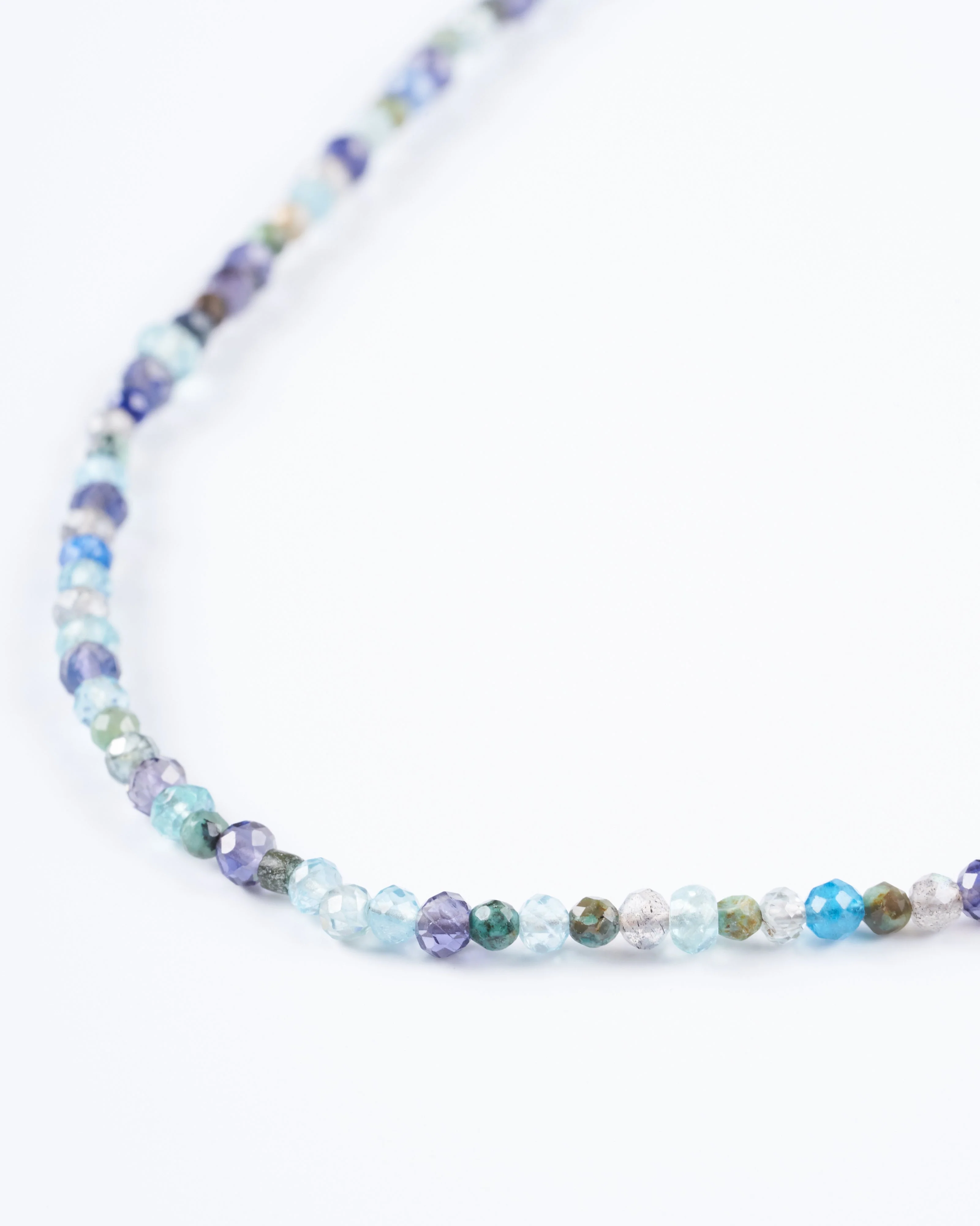 aqua, kyanite, iolite, turq button necklace - Image 3