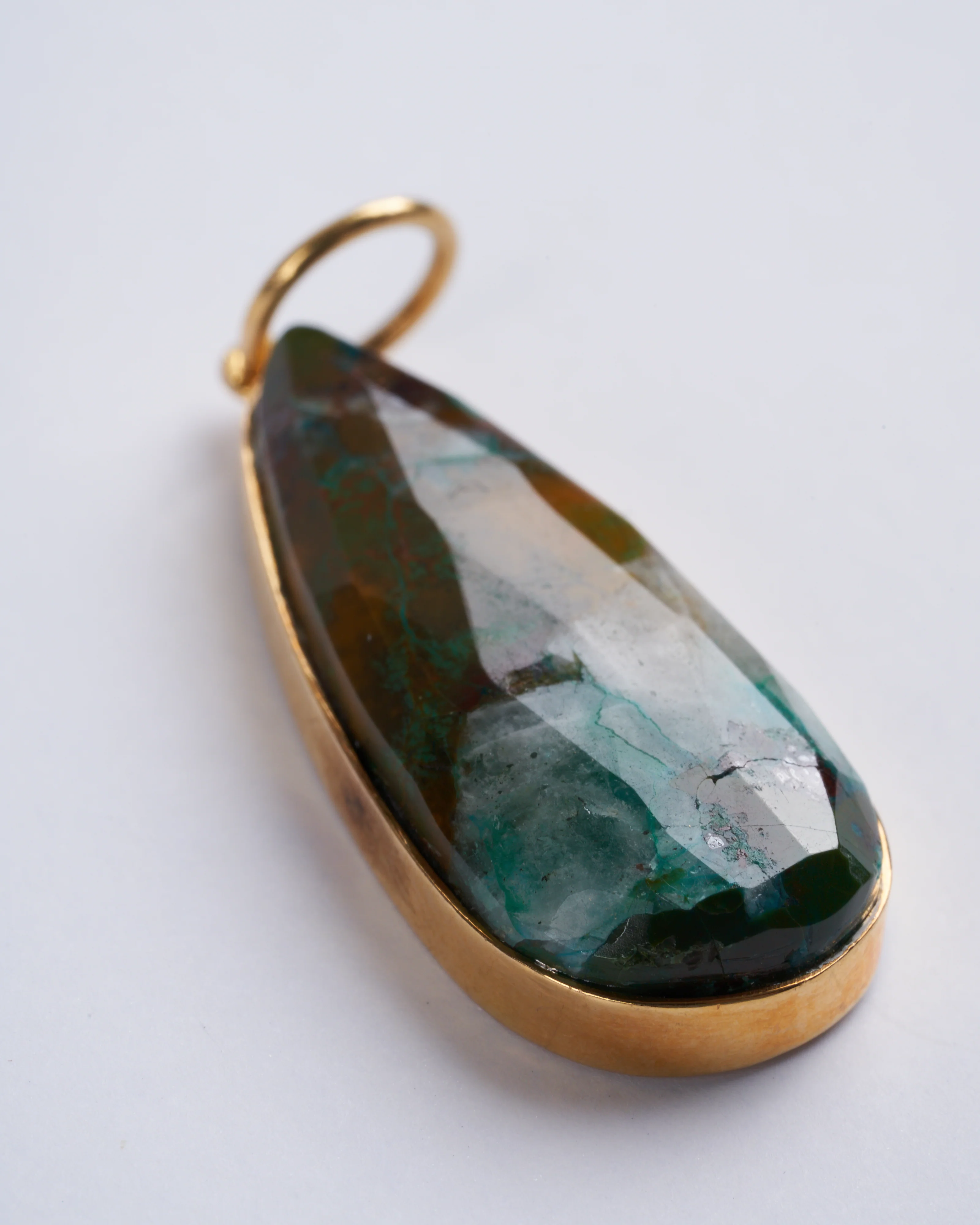 chrysocolla dewdrop + 18k - stone - Image 2