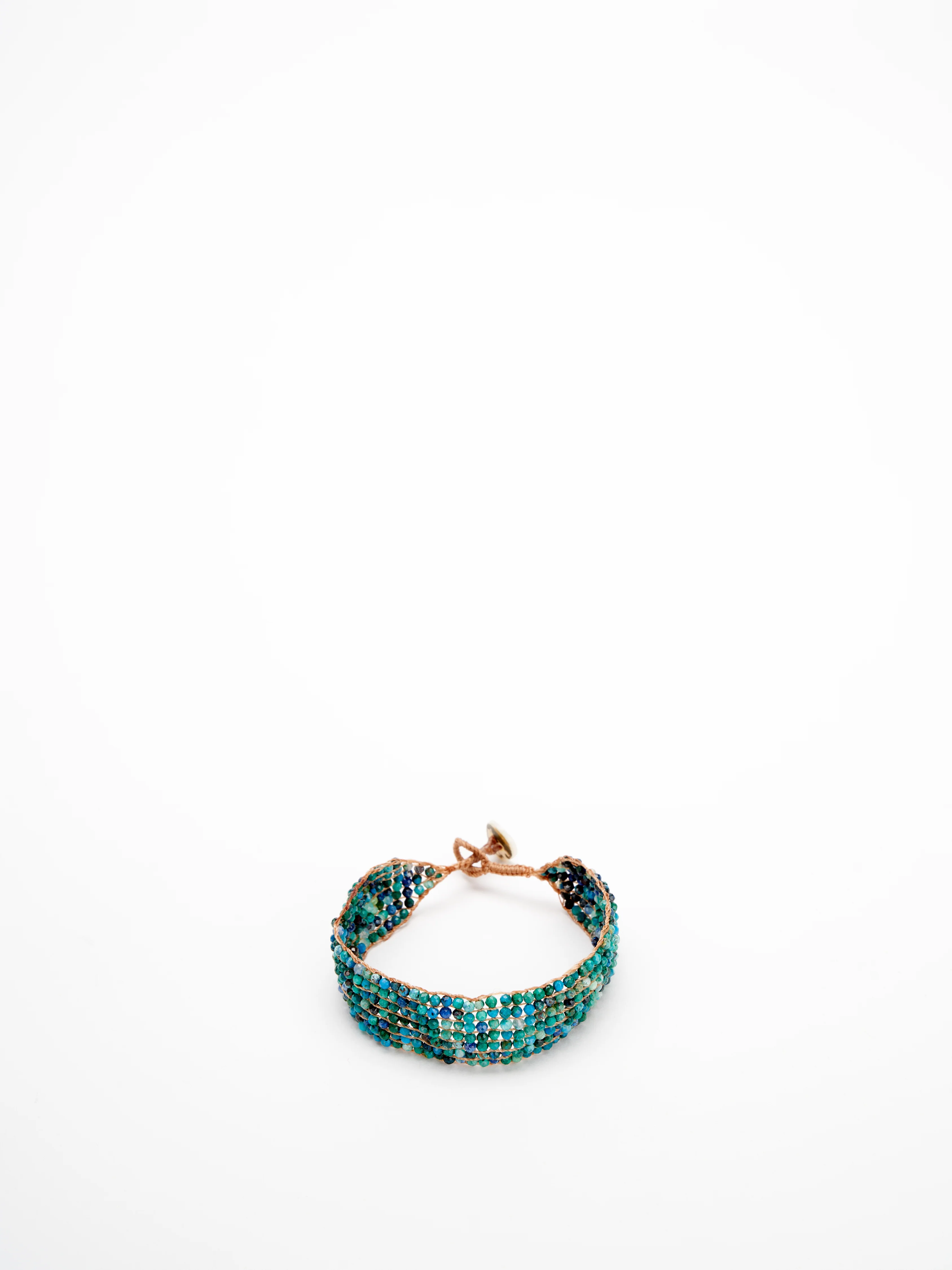 7 line button bracelet - chrysophase - Image 2