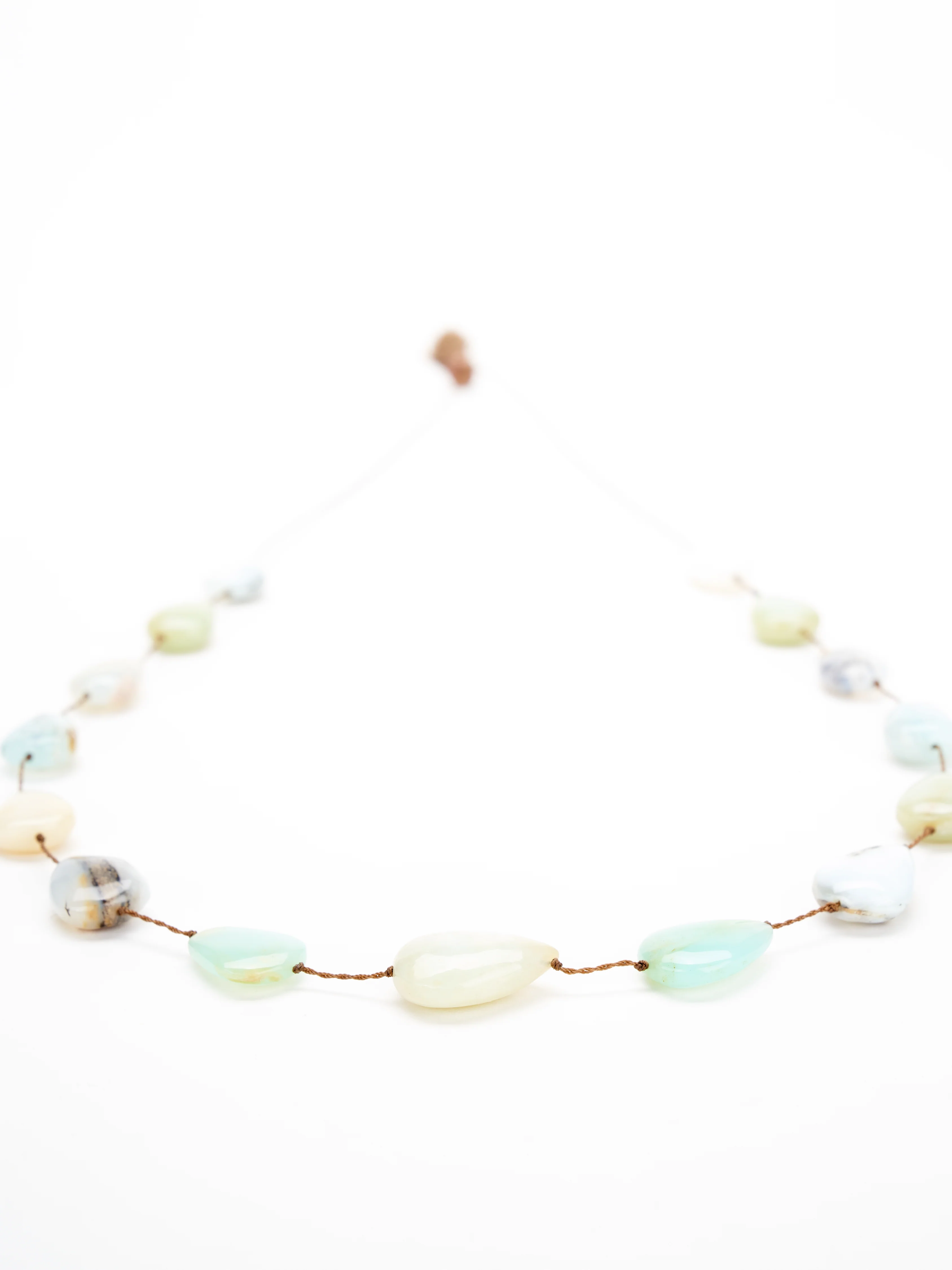 floating cord gem necklace - green stones - Image 2