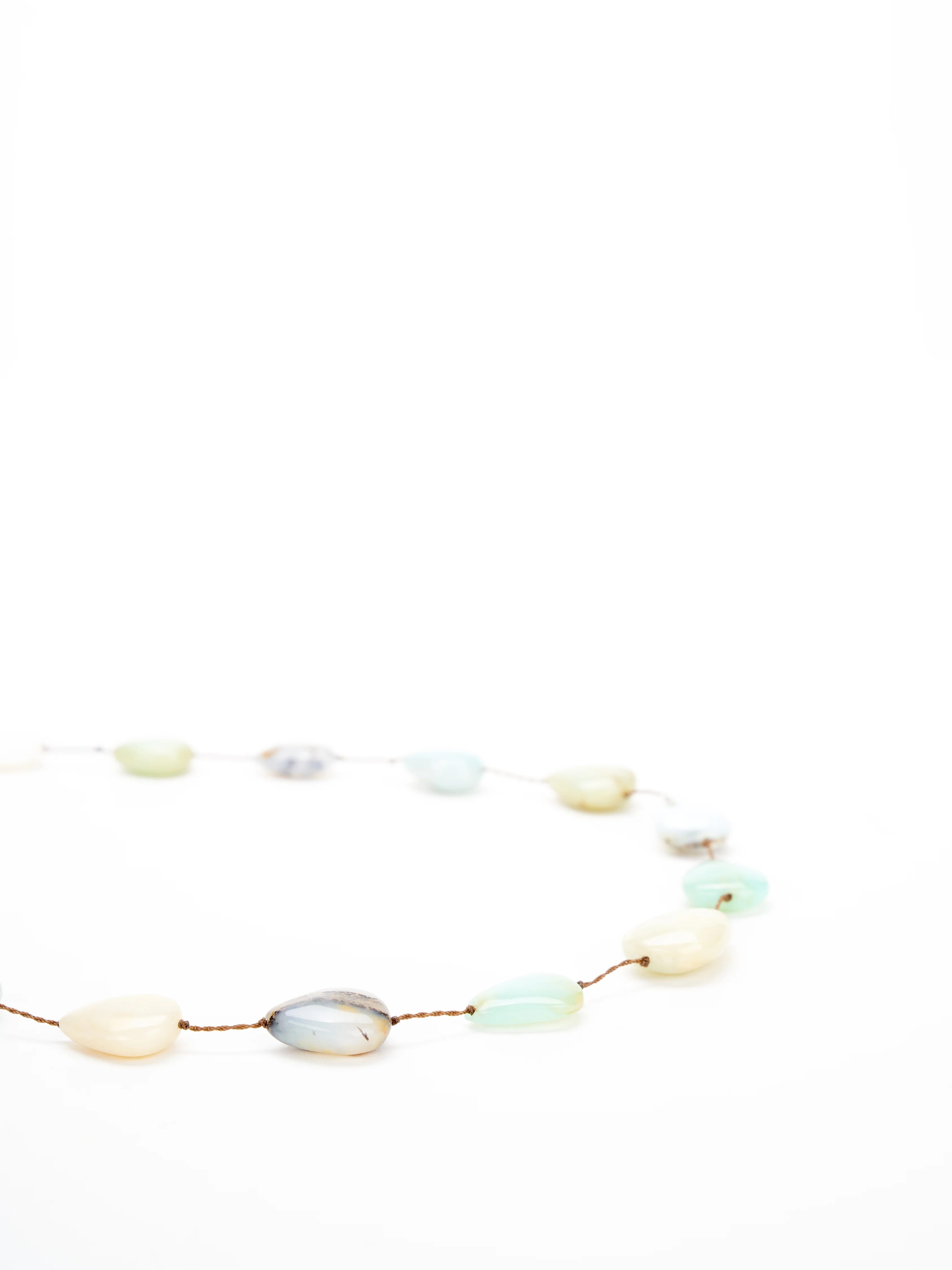 floating cord gem necklace - green stones - Image 3