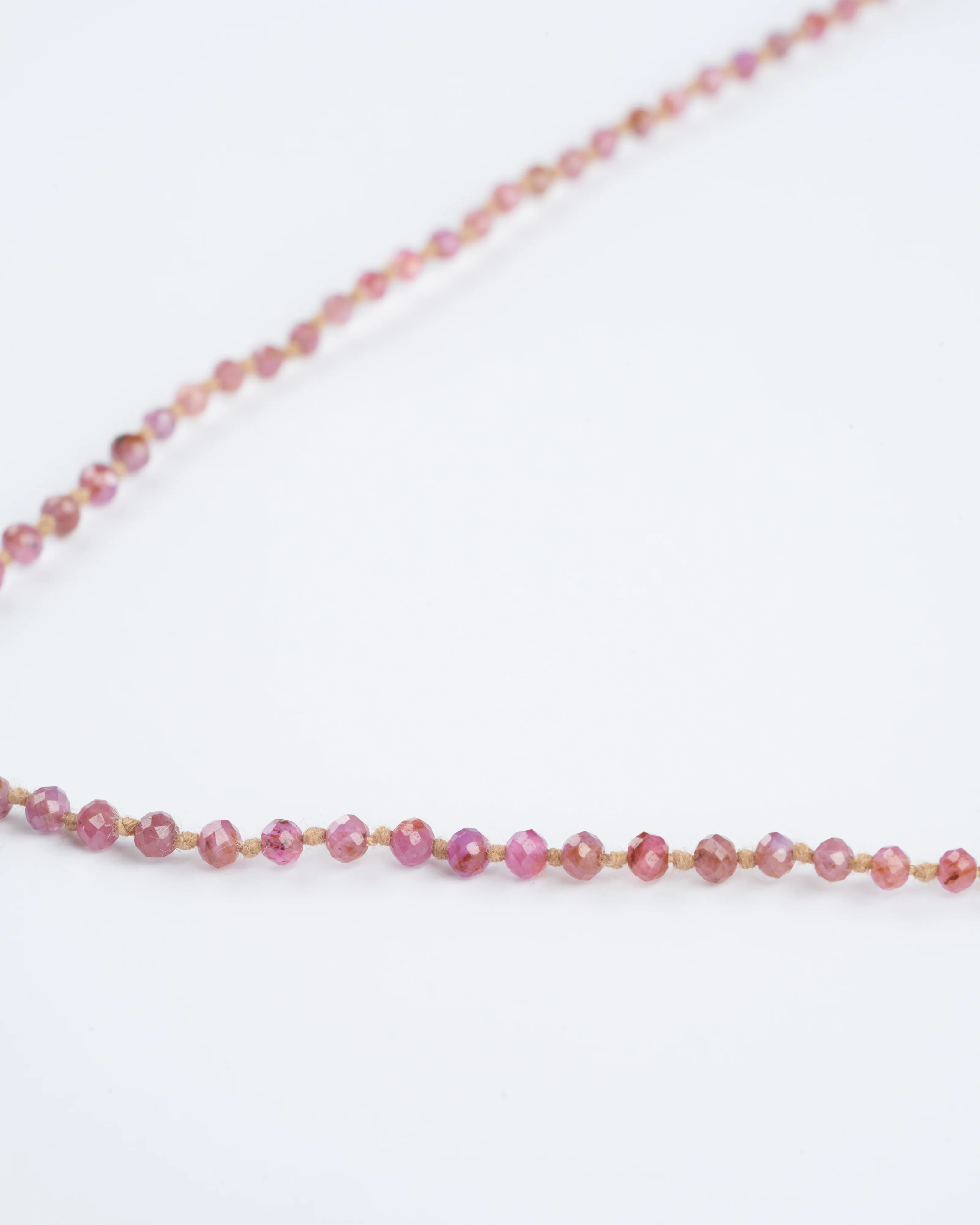 pink sapphire necklace with gold pendant - pink sapphire - Image 3