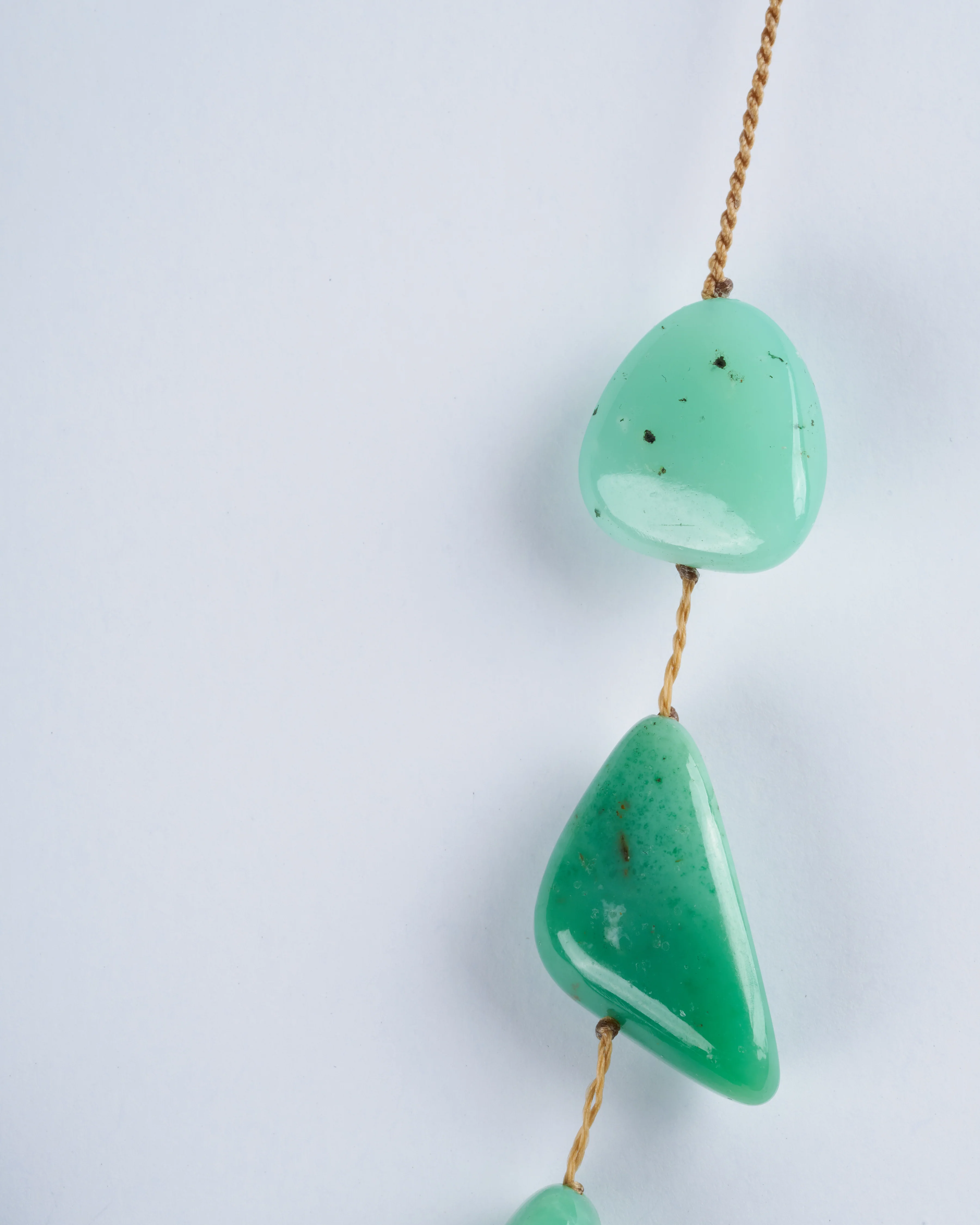 polished chrysoprase floating pebbles
w/adjustable cord necklace - chrysoprase - Image 2