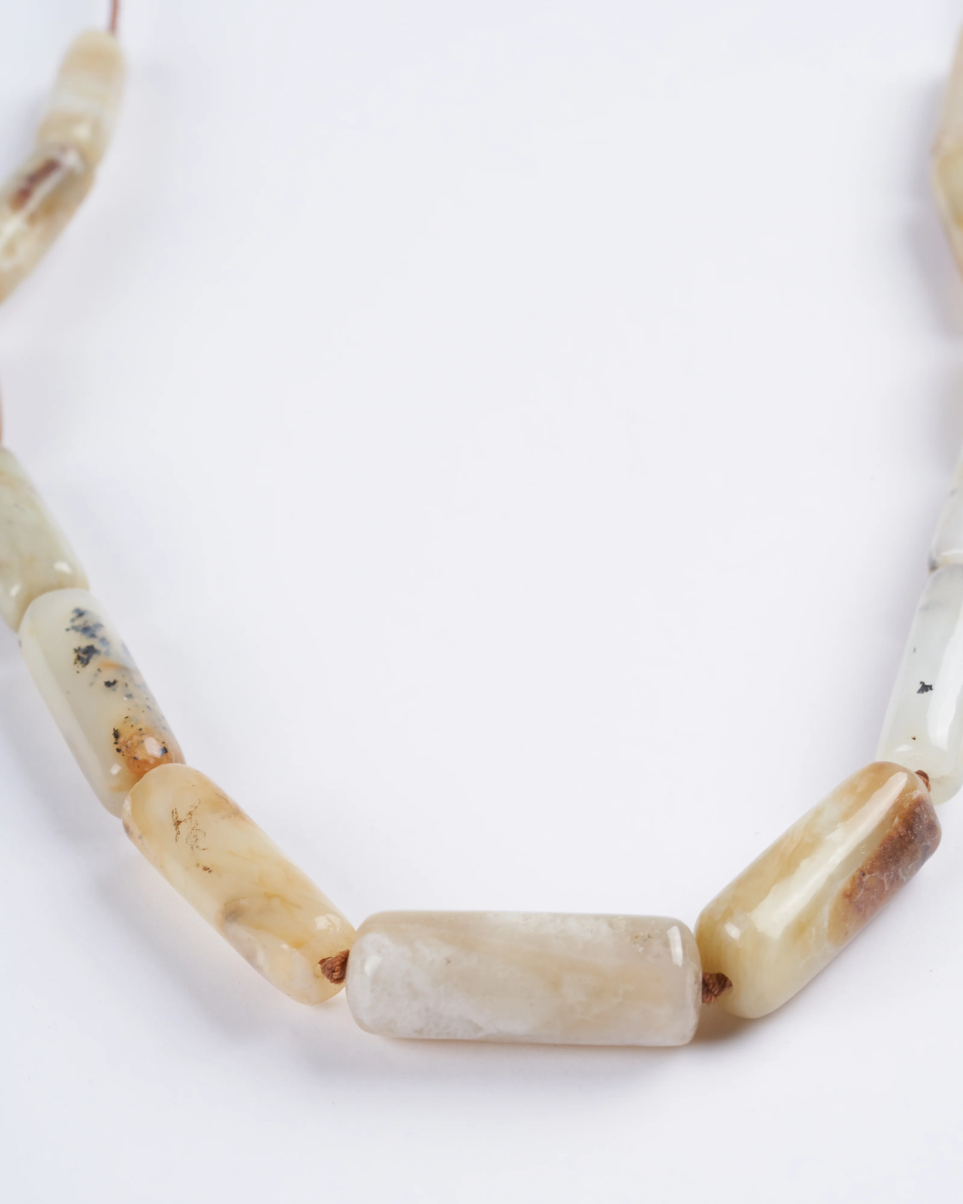 yellow opal puka tassel necklace - yellow and stone - Image 2