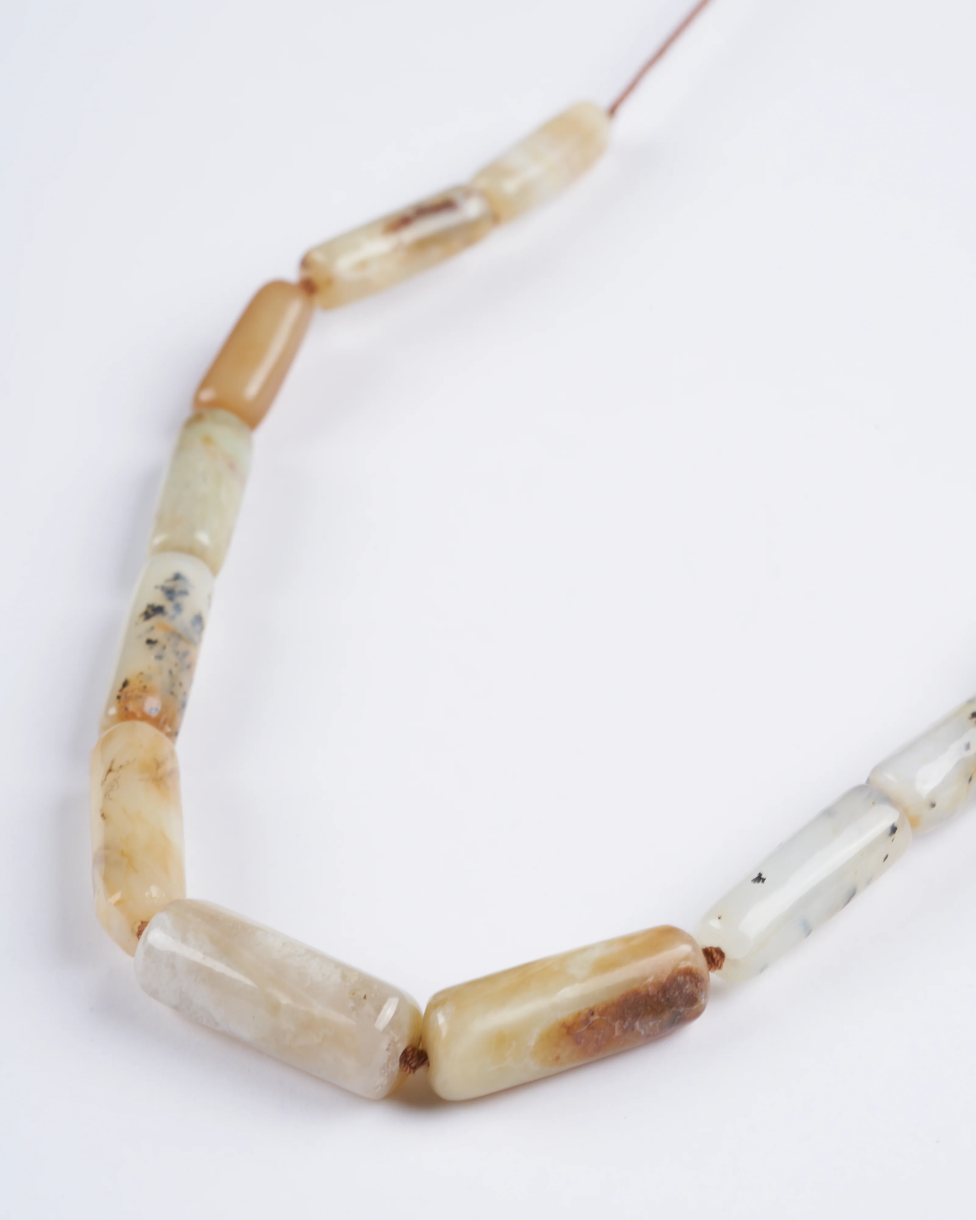 yellow opal puka tassel necklace - yellow and stone - Image 3