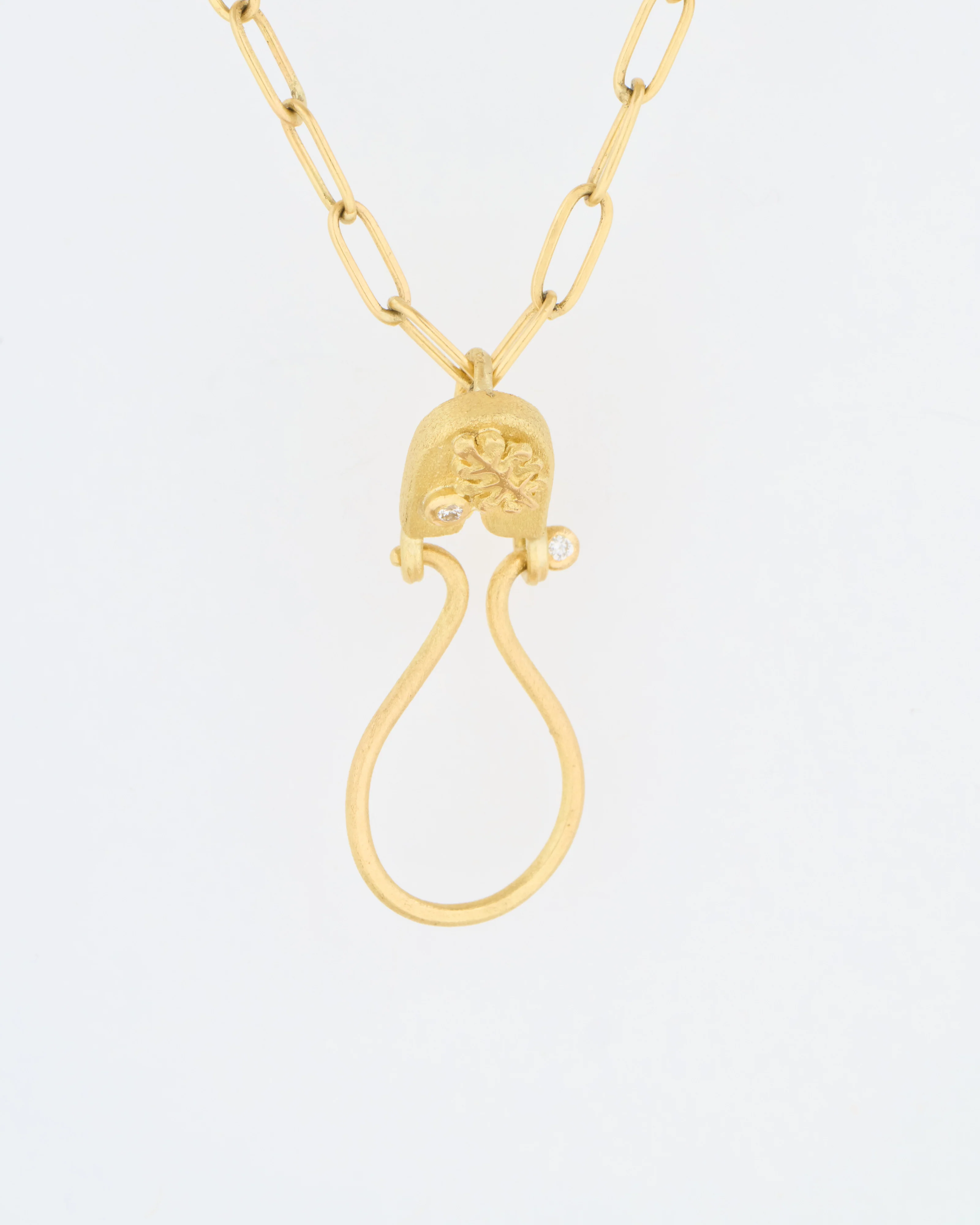 18k gold charm holder w/ diamonds - Image 2
