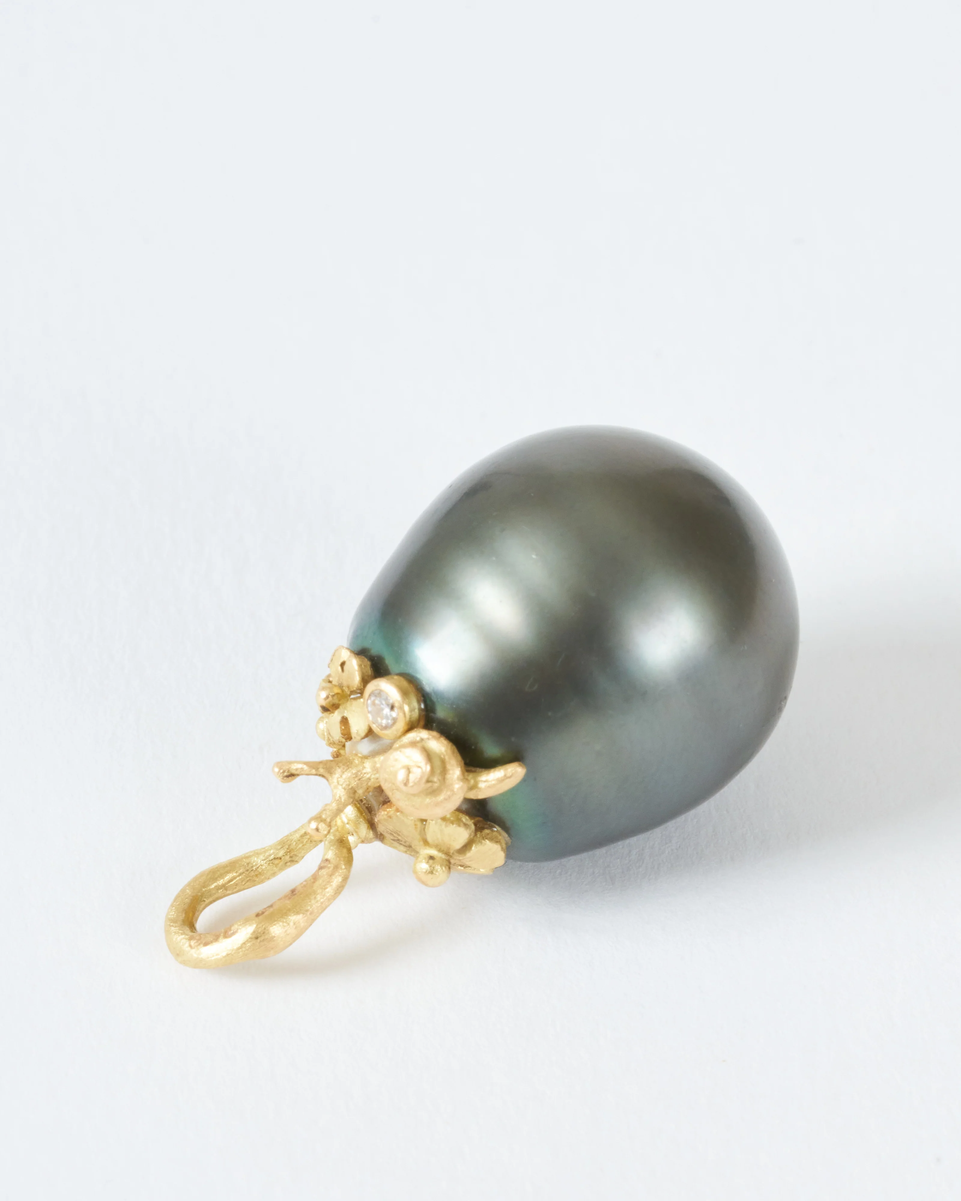 18k gold tahiti pearl pendant - Image 5